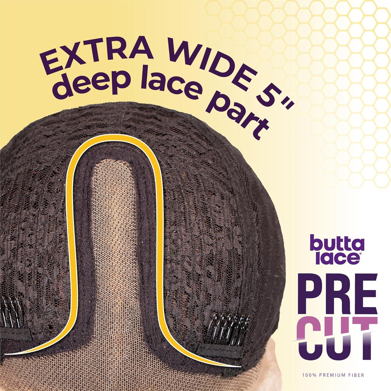 imageSensationnel Butta Lace Precut Wig Unit 23 Glueless Extra Wide 5 Inch Deep Parting Synthetic Pre Tweezed Smaller Knot Hairline 1 JETBLACKF1B30