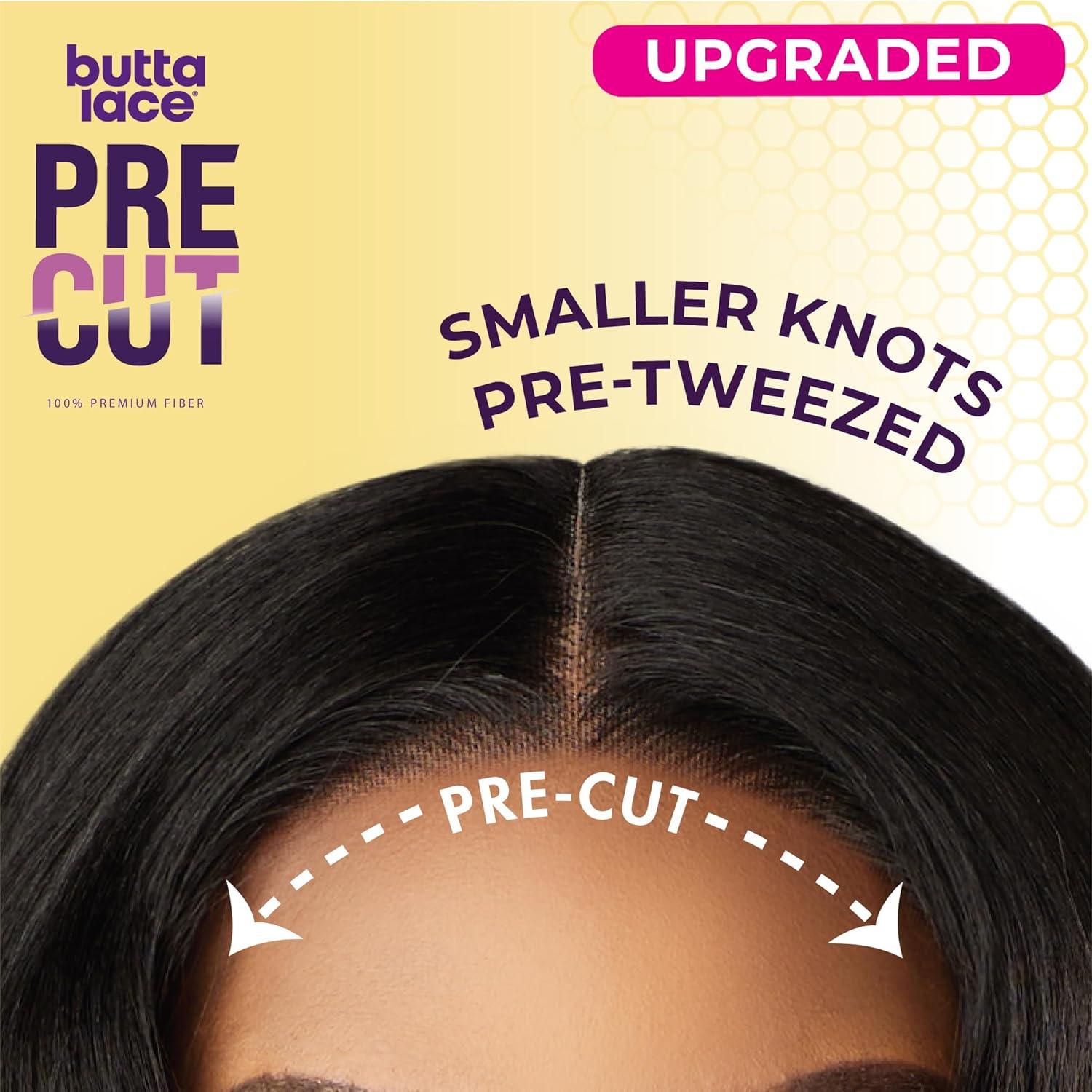 imageSensationnel Butta Lace Precut Wig Unit 24 Glueless Extra Wide 5 Inch Deep Parting Synthetic Pre Tweezed Smaller Knot Hairline 1 JETBLACK1 JETBLACK