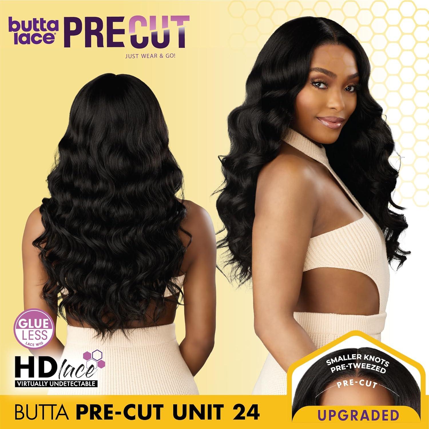 imageSensationnel Butta Lace Precut Wig Unit 24 Glueless Extra Wide 5 Inch Deep Parting Synthetic Pre Tweezed Smaller Knot Hairline 1 JETBLACK2 DARKBROWN