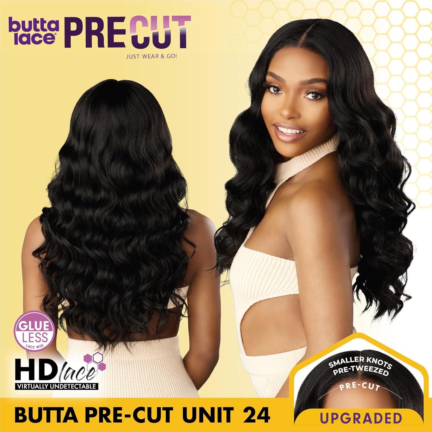 imageSensationnel Butta Lace Precut Wig Unit 24 Glueless Extra Wide 5 Inch Deep Parting Synthetic Pre Tweezed Smaller Knot Hairline 1 JETBLACKBALAYAGECHOCOLATE