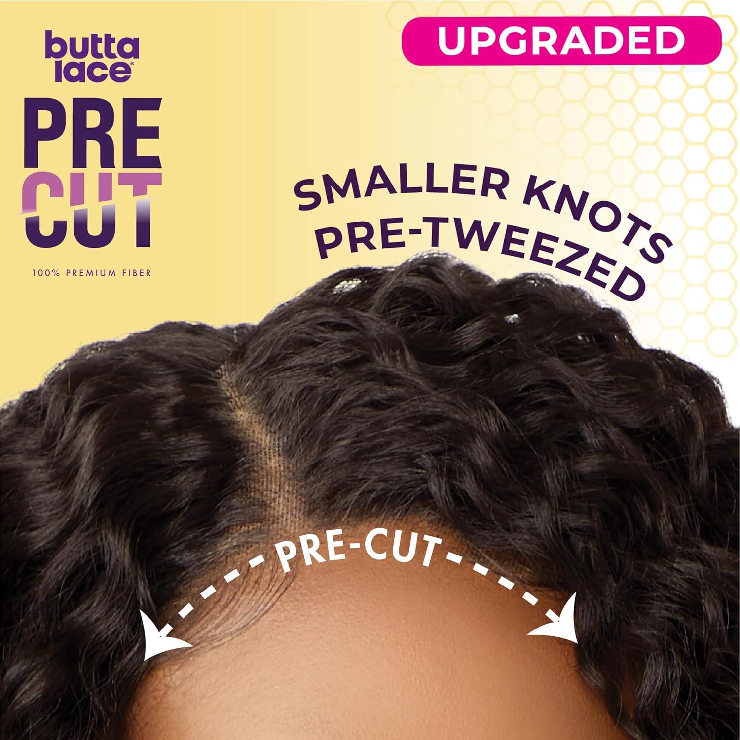 imageSensationnel Butta Lace Precut Wigs Unit 11 Glueless Extra Wide 5 Inch Deep Parting Synthetic Pre Tweezed Smaller Knot Hairline 1 JETBLACK1B OFFBLACK