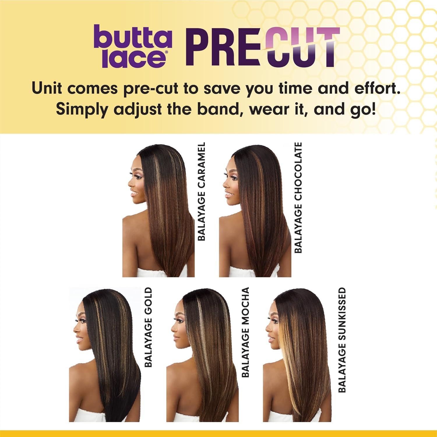 imageSensationnel Butta Lace Precut Wigs Unit 11 Glueless Extra Wide 5 Inch Deep Parting Synthetic Pre Tweezed Smaller Knot Hairline 1 JETBLACKBALAYAGECHOCOLATE