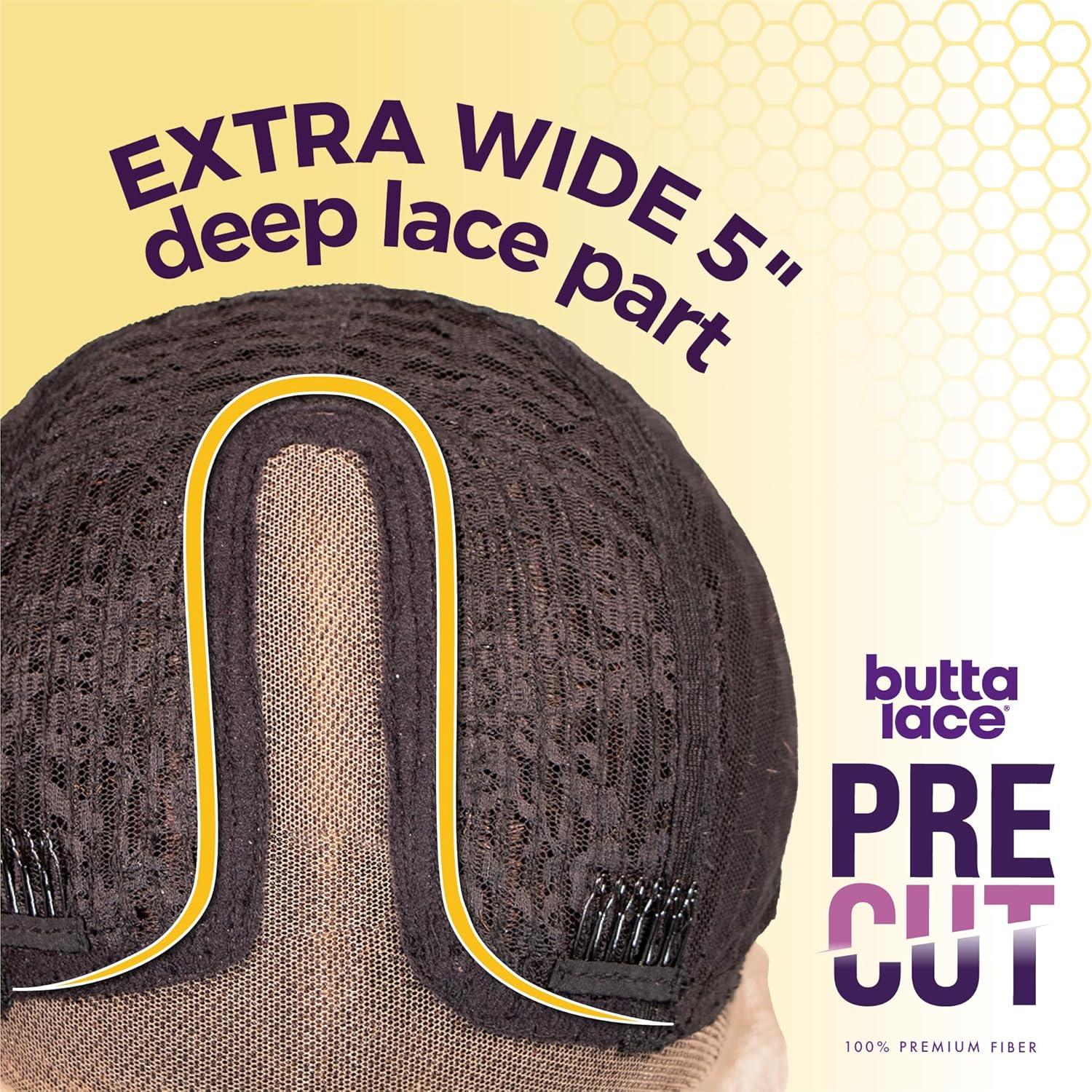 imageSensationnel Butta Lace Precut Wigs Unit 12 Glueless Extra Wide 5 Inch Deep Parting Synthetic Pre Tweezed Smaller Knot Hairline 1 JETBLACK1 JETBLACK