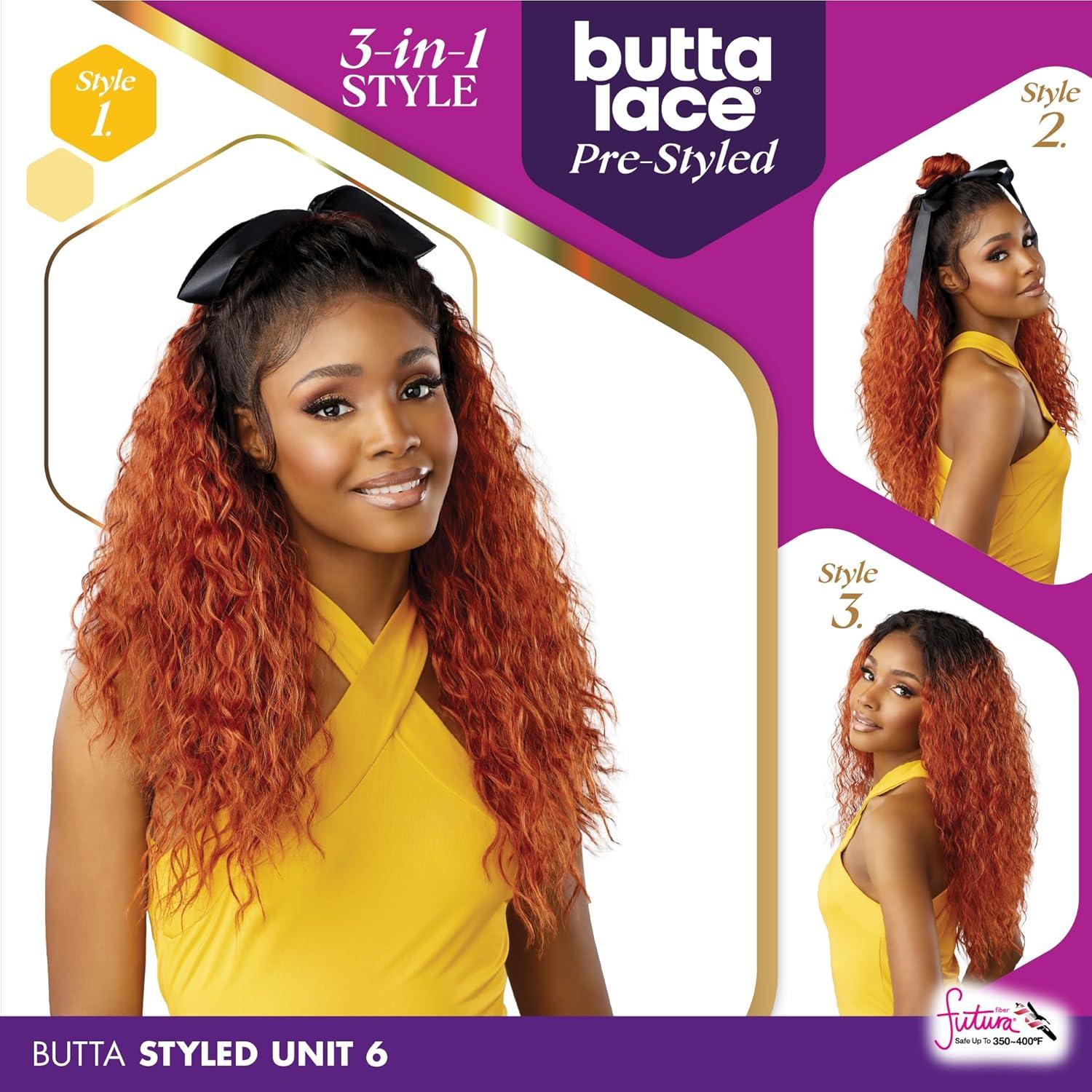 imageSensationnel Butta Lace Prestyled Wigs Unit 6 Glueless 13x4 Hand Tied Deep Lacepart Synthetic Preplucked Hairline 1 JETBLACKBALAYAGECHOCOLATE