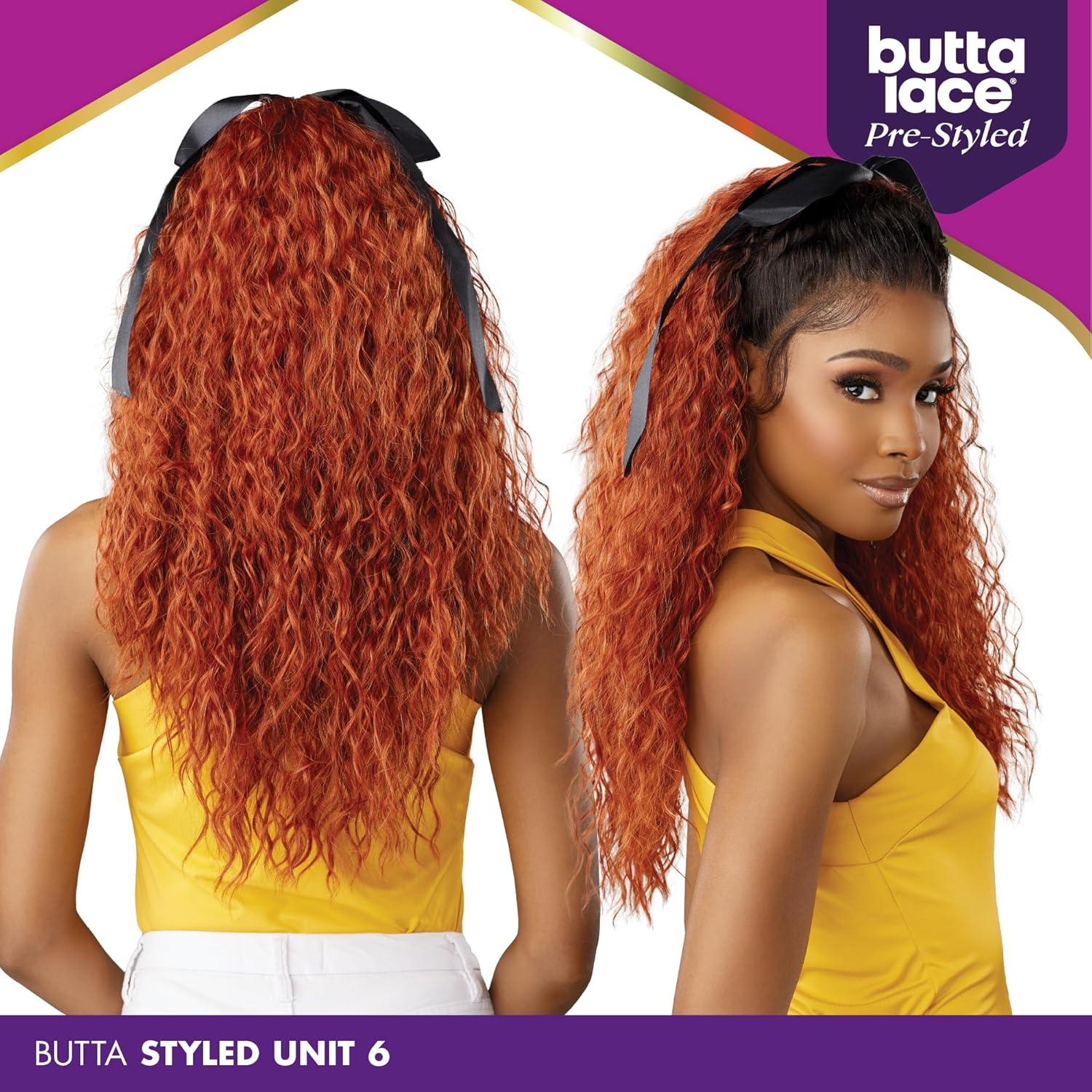 imageSensationnel Butta Lace Prestyled Wigs Unit 6 Glueless 13x4 Hand Tied Deep Lacepart Synthetic Preplucked Hairline 1 JETBLACKHONEYBLONDE