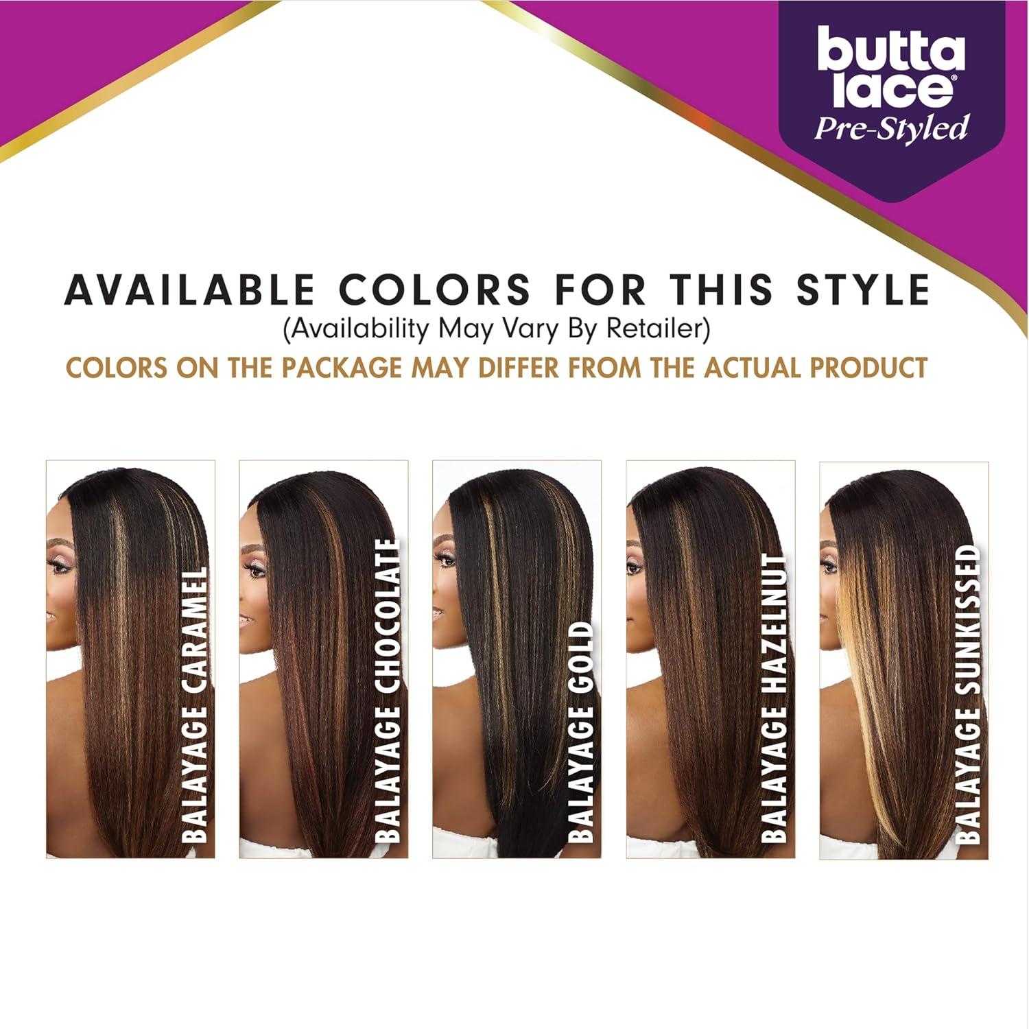 imageSensationnel Butta Lace Prestyled Wigs Unit 8 Glueless 13x4 Hand Tied Deep Lace Part Synthetic Preplucked Hairline 1 JETBLACKBALAYAGECHOCOLATE