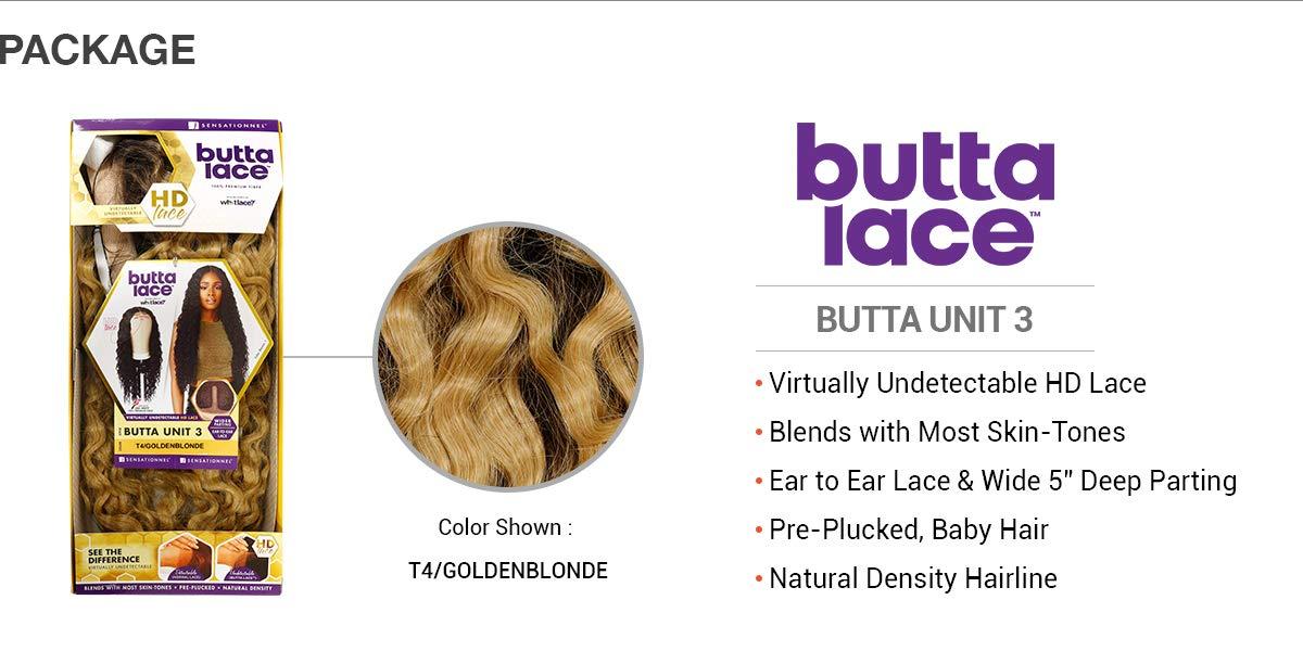 imageSensationnel Butta Lace Wigs Unit 3 Extra Wide 5 Inch Deep Parting Synthetic Preplucked Hairline Glueless Lacefront Jet Black 1T4HAZEL