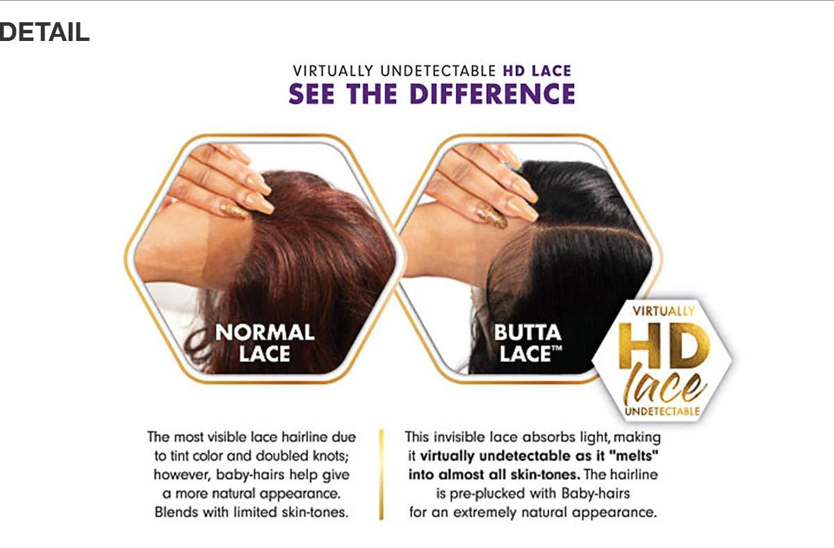 imageSensationnel Butta Lace Wigs Unit 3 Extra Wide 5 Inch Deep Parting Synthetic Preplucked Hairline Glueless Lacefront Jet Black 1T4HAZEL