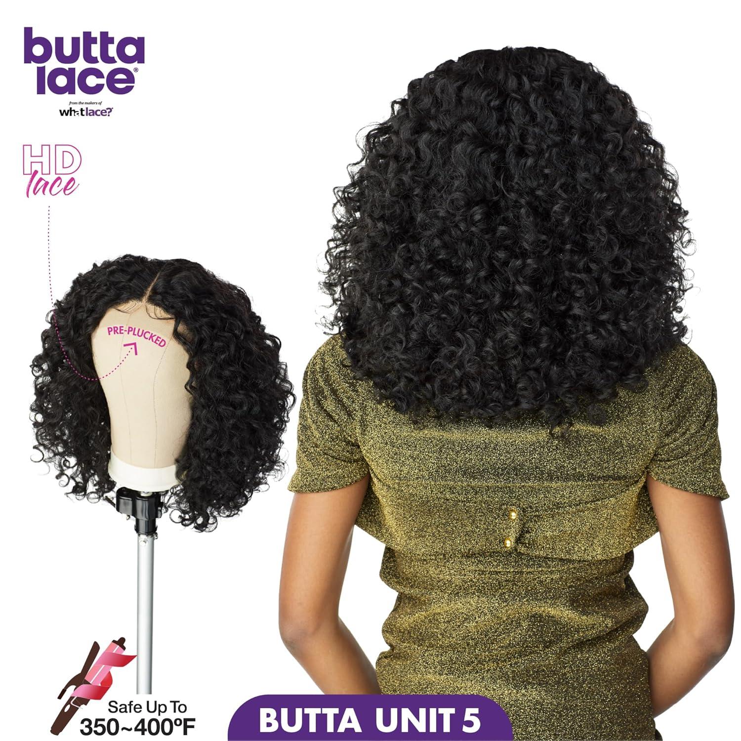 imageSensationnel Butta Lace Wigs Unit 5 Extra Wide 5 Inch Deep Parting Synthetic Preplucked Hairline Glueless Lacefront 1B OFFBLACKT4HONEYBLONDE
