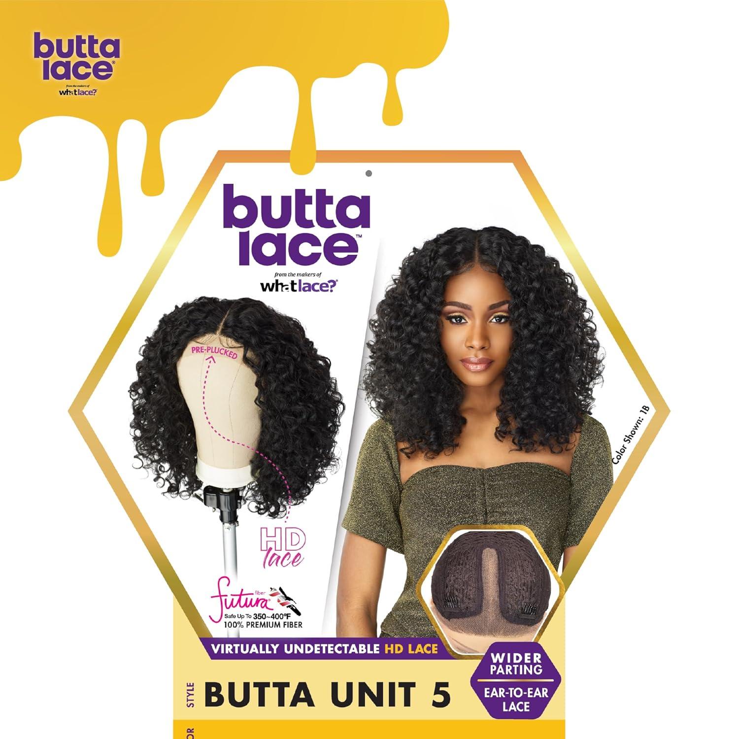 imageSensationnel Butta Lace Wigs Unit 5 Extra Wide 5 Inch Deep Parting Synthetic Preplucked Hairline Glueless Lacefront 1B OFFBLACKT4WINE