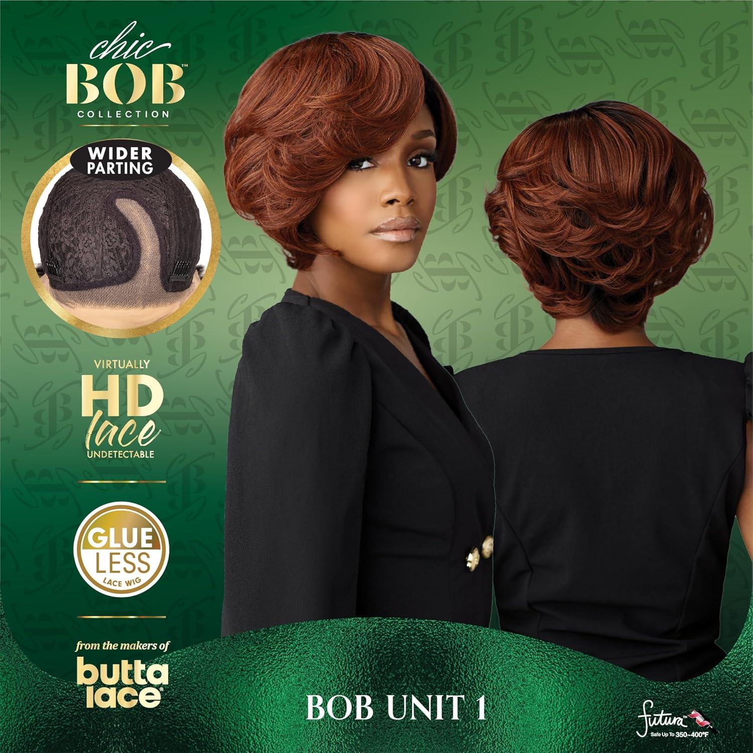 imageSensationnel Chicbob Lace Frontwig Bob Unit 1 Face Framing Glueless Wig Wide 5 Inch Deep Part Synthetic Preplucked Hairline 1 JETBLACK1 JETBLACK