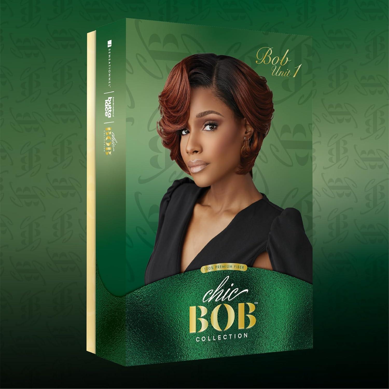 imageSensationnel Chicbob Lace Frontwig Bob Unit 1 Face Framing Glueless Wig Wide 5 Inch Deep Part Synthetic Preplucked Hairline 1 JETBLACK2 DARKBROWN