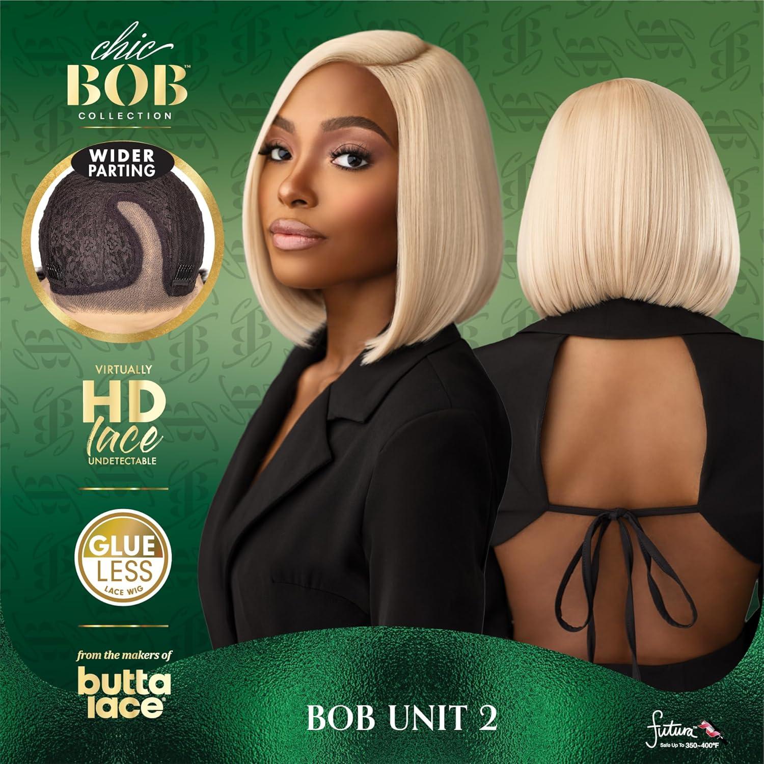 imageSensationnel Chicbob Lace Frontwig Bob Unit 2 Face Framing Glueless Wig Wide 5 Inch Deep Part Synthetic Preplucked Hairline 1 JETBLACK2 DARKBROWN
