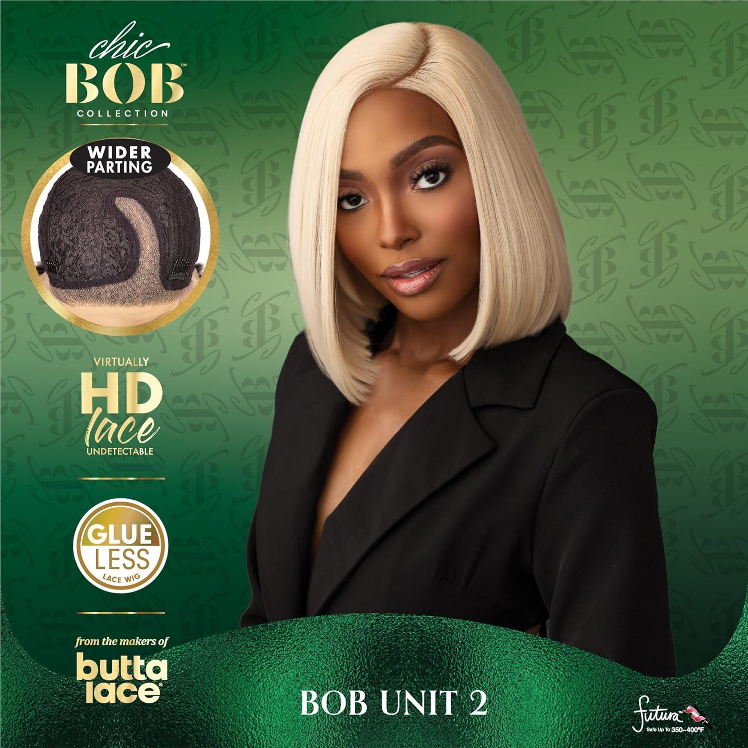 imageSensationnel Chicbob Lace Frontwig Bob Unit 2 Face Framing Glueless Wig Wide 5 Inch Deep Part Synthetic Preplucked Hairline 1 JETBLACKLIGHTASHBLONDE