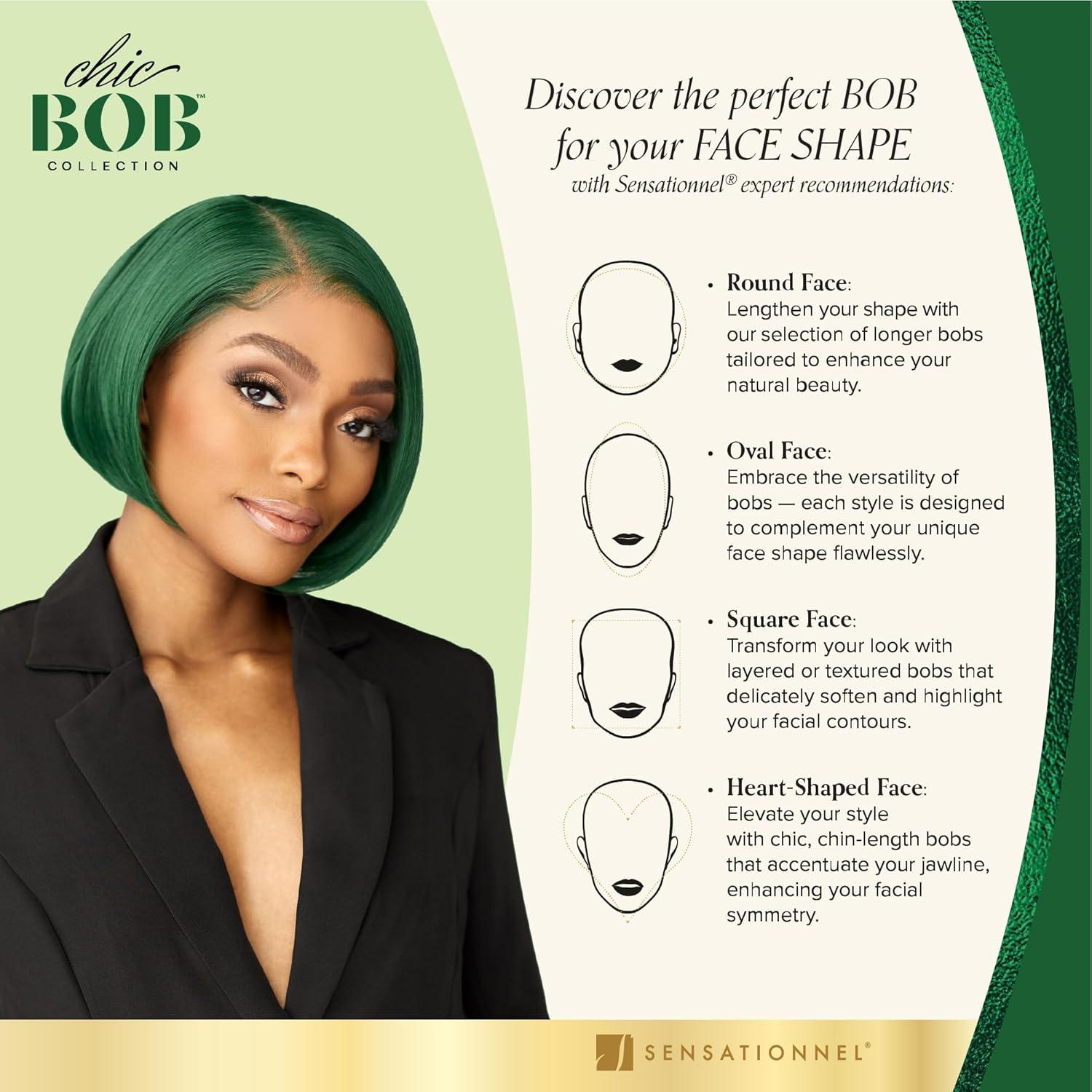 imageSensationnel Chicbob Lace Frontwig Bob Unit 3 Face Framing Glueless Wig Wide 5 Inch Deep Part Synthetic Preplucked Hairline 1 JETBLACKCHAMPAGNEBLONDE