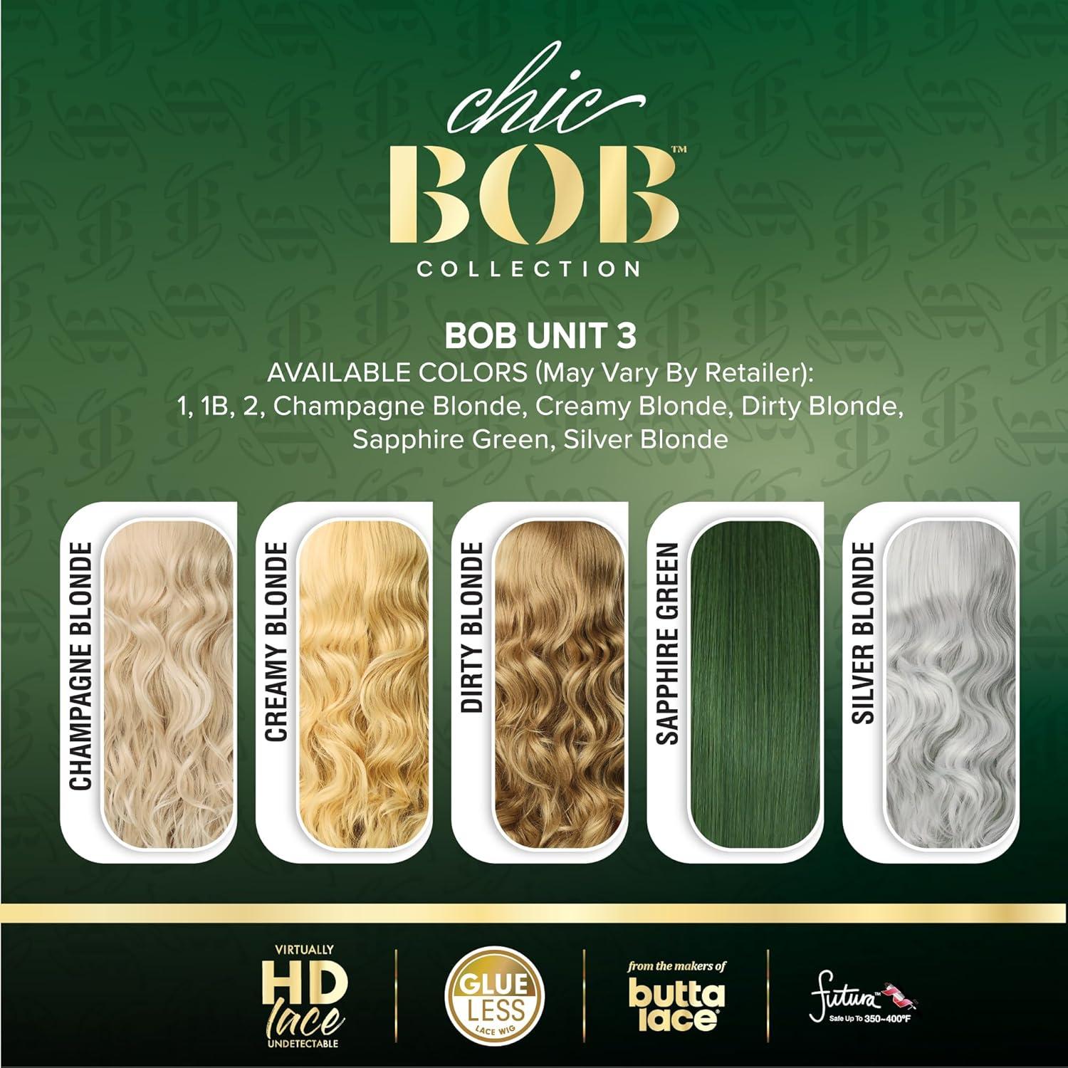 imageSensationnel Chicbob Lace Frontwig Bob Unit 3 Face Framing Glueless Wig Wide 5 Inch Deep Part Synthetic Preplucked Hairline 1 JETBLACKCHAMPAGNEBLONDE