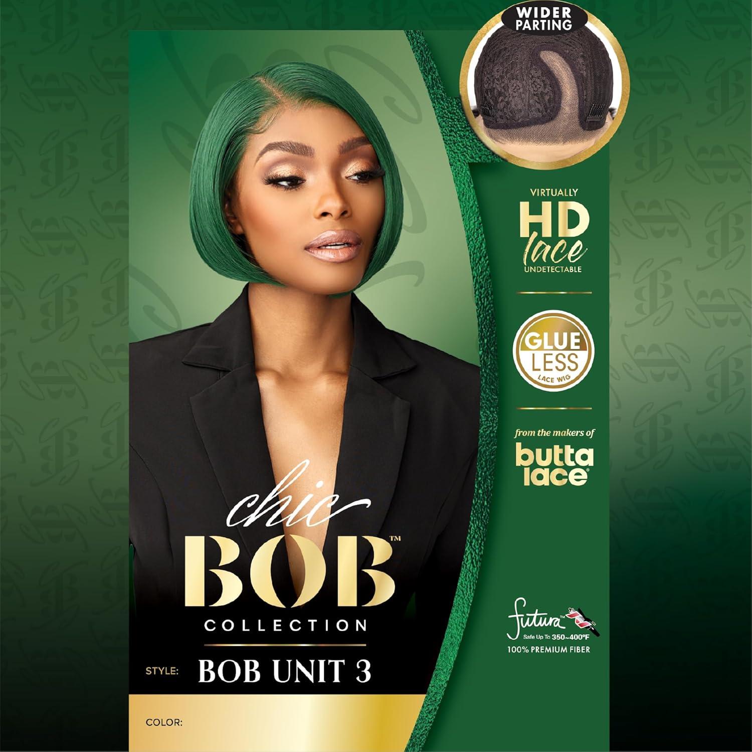 imageSensationnel Chicbob Lace Frontwig Bob Unit 3 Face Framing Glueless Wig Wide 5 Inch Deep Part Synthetic Preplucked Hairline 1 JETBLACKSILVERBLONDE