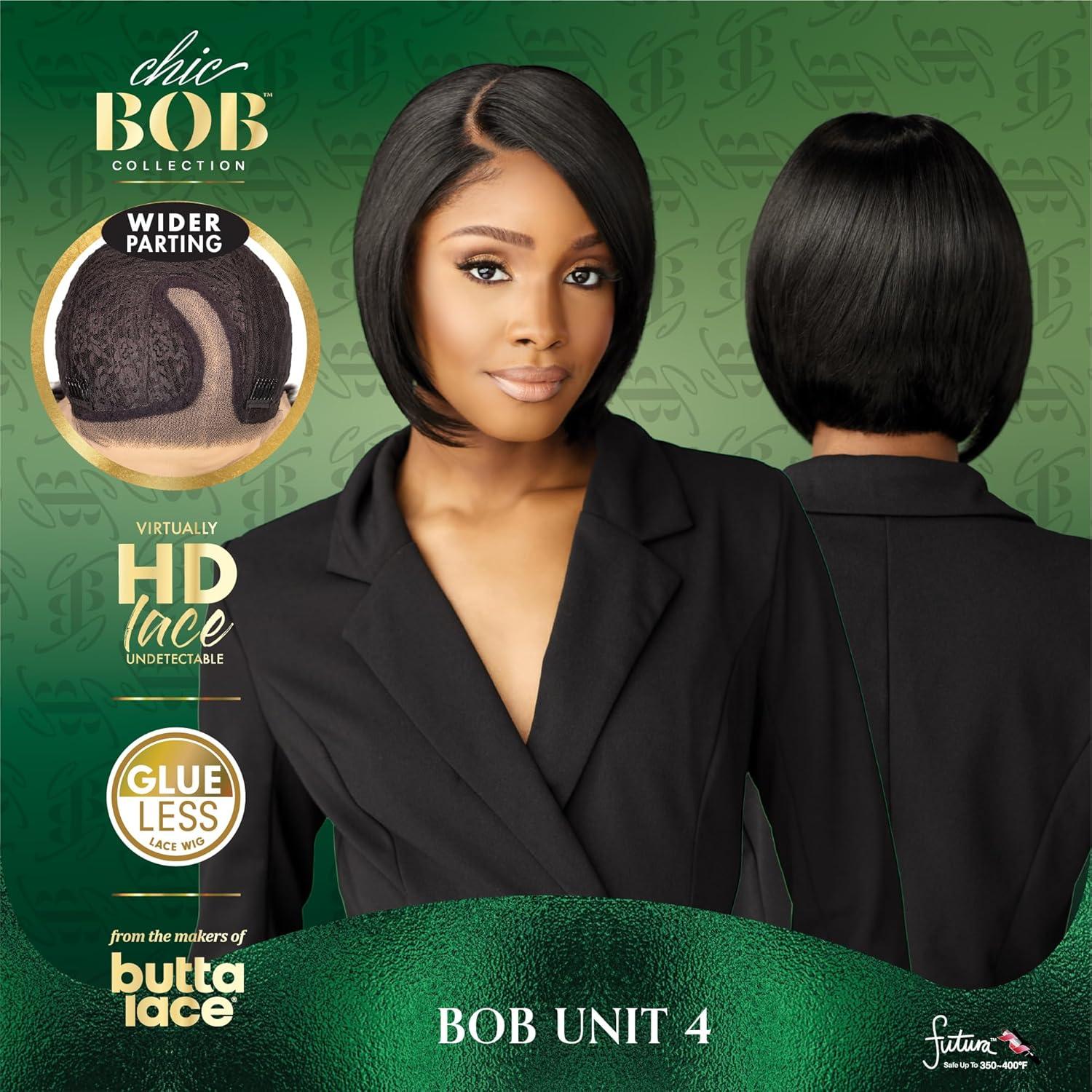 imageSensationnel Chicbob Lace Frontwig Bob Unit 4 Face Framing Glueless Wig Wide 5 Inch Deep Part Synthetic Preplucked Hairline 1 JETBLACKLIGHTGOLDENBLONDE