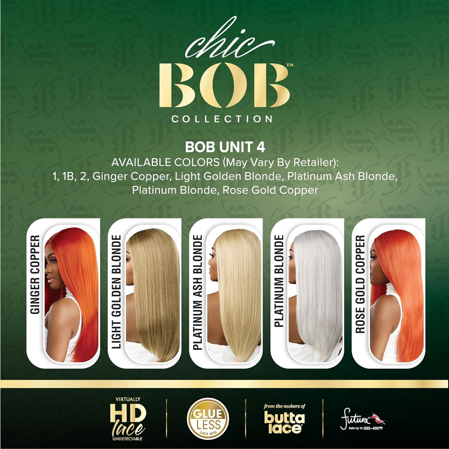 imageSensationnel Chicbob Lace Frontwig Bob Unit 4 Face Framing Glueless Wig Wide 5 Inch Deep Part Synthetic Preplucked Hairline 1 JETBLACKPLATINUMASHBLONDE