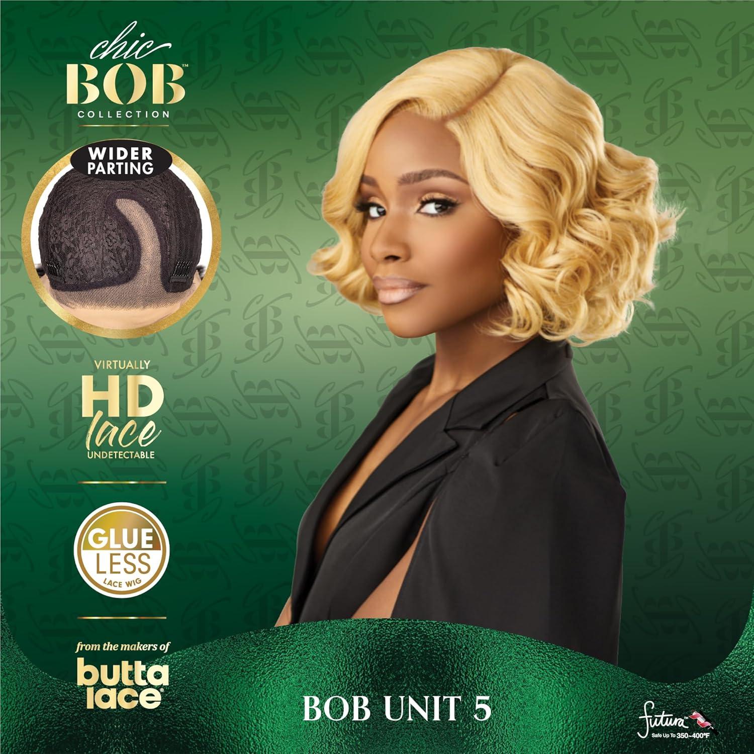 imageSensationnel Chicbob Lace Frontwig Bob Unit 5 Face Framing Glueless Wig Wide 5 Inch Deep Part Synthetic Preplucked Hairline 1 JETBLACK1B OFFBLACK