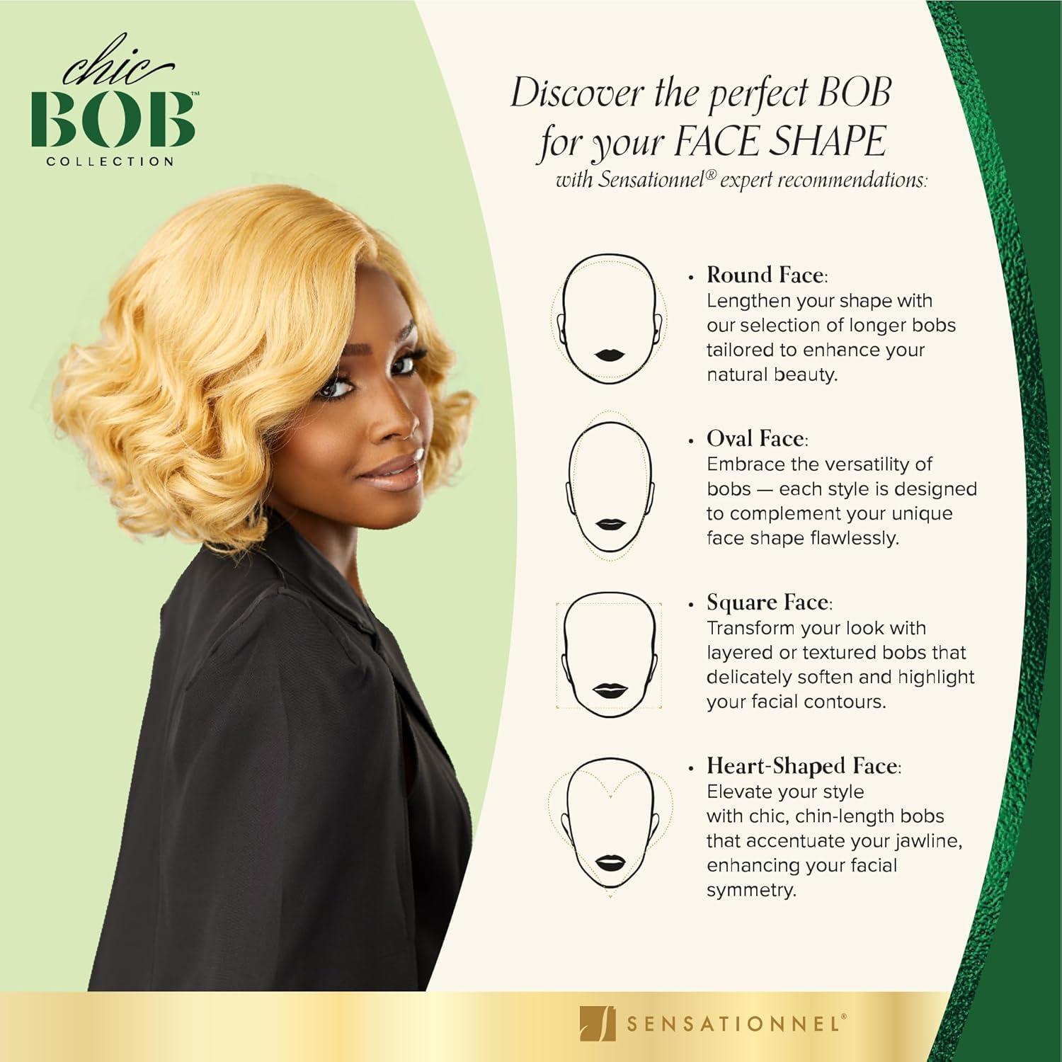 imageSensationnel Chicbob Lace Frontwig Bob Unit 5 Face Framing Glueless Wig Wide 5 Inch Deep Part Synthetic Preplucked Hairline 1 JETBLACKBALAYAGECOPPER