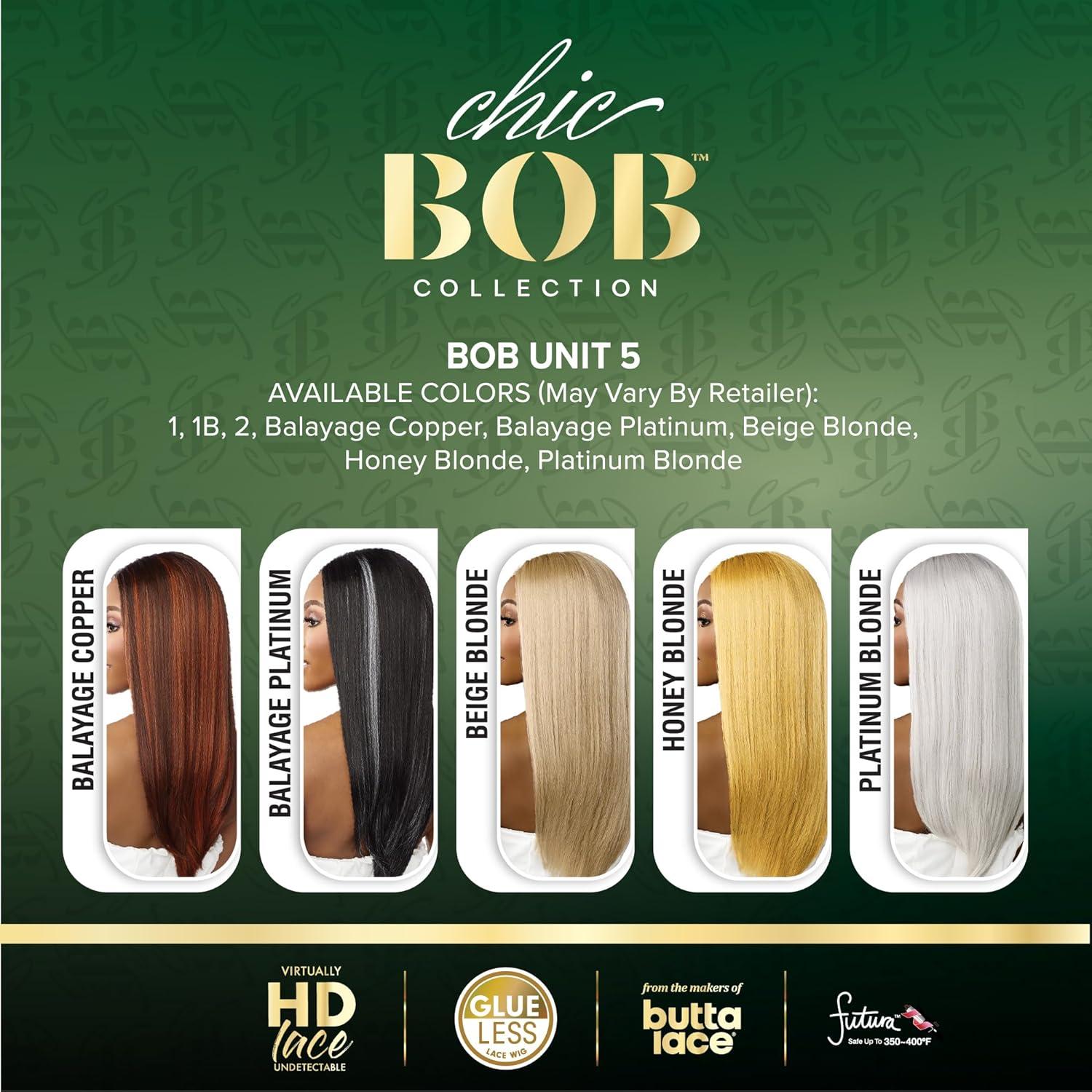 imageSensationnel Chicbob Lace Frontwig Bob Unit 5 Face Framing Glueless Wig Wide 5 Inch Deep Part Synthetic Preplucked Hairline 1 JETBLACKHONEYBLONDE