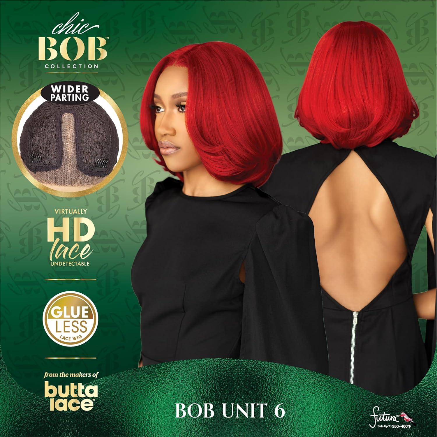 imageSensationnel Chicbob Lace Frontwig Bob Unit 6 Face Framing Glueless Wig Wide 5 Inch Deep Part Synthetic Preplucked Hairline 1 JETBLACK1B OFFBLACK