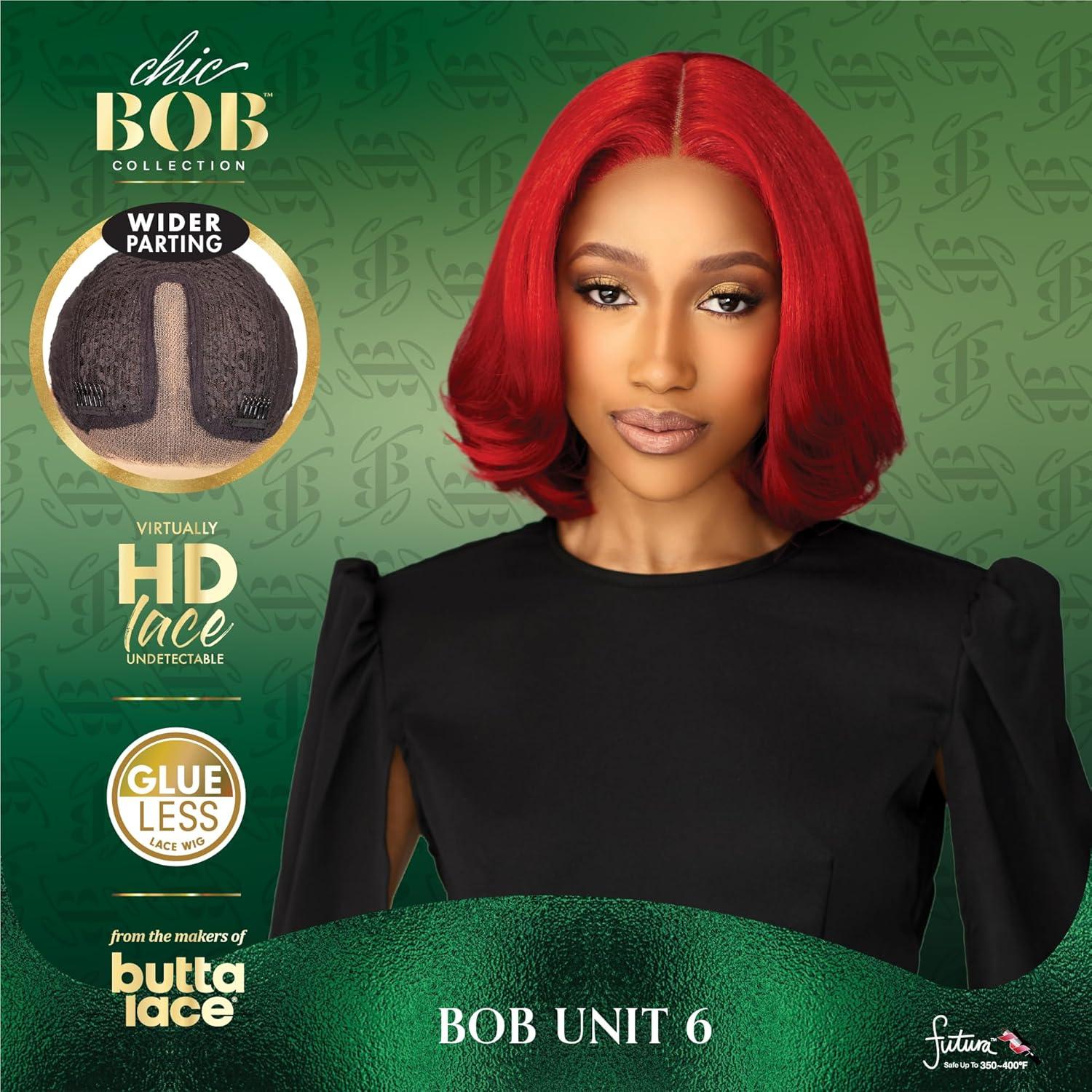 imageSensationnel Chicbob Lace Frontwig Bob Unit 6 Face Framing Glueless Wig Wide 5 Inch Deep Part Synthetic Preplucked Hairline 1 JETBLACK2 DARKBROWN