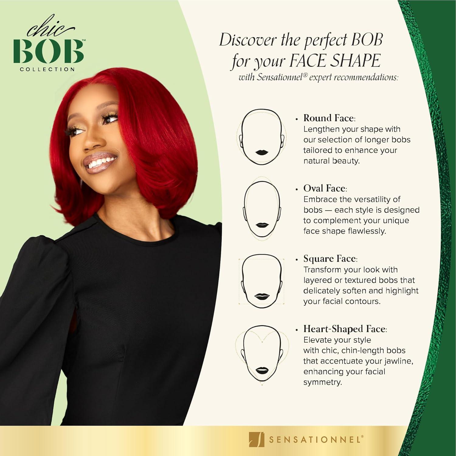imageSensationnel Chicbob Lace Frontwig Bob Unit 6 Face Framing Glueless Wig Wide 5 Inch Deep Part Synthetic Preplucked Hairline 1 JETBLACKLIGHTASHBROWN