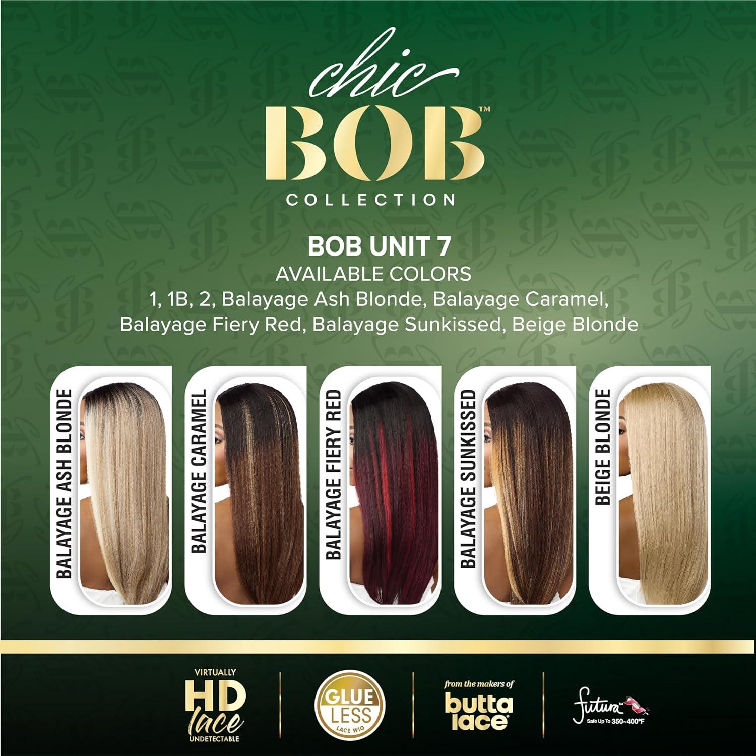 imageSensationnel Chicbob Lace Frontwig Bob Unit 7 Face Framing Glueless Wig Wide 5 Inch Deep Part Synthetic Preplucked Hairline 1 JETBLACKBALAYAGEASHBLONDE