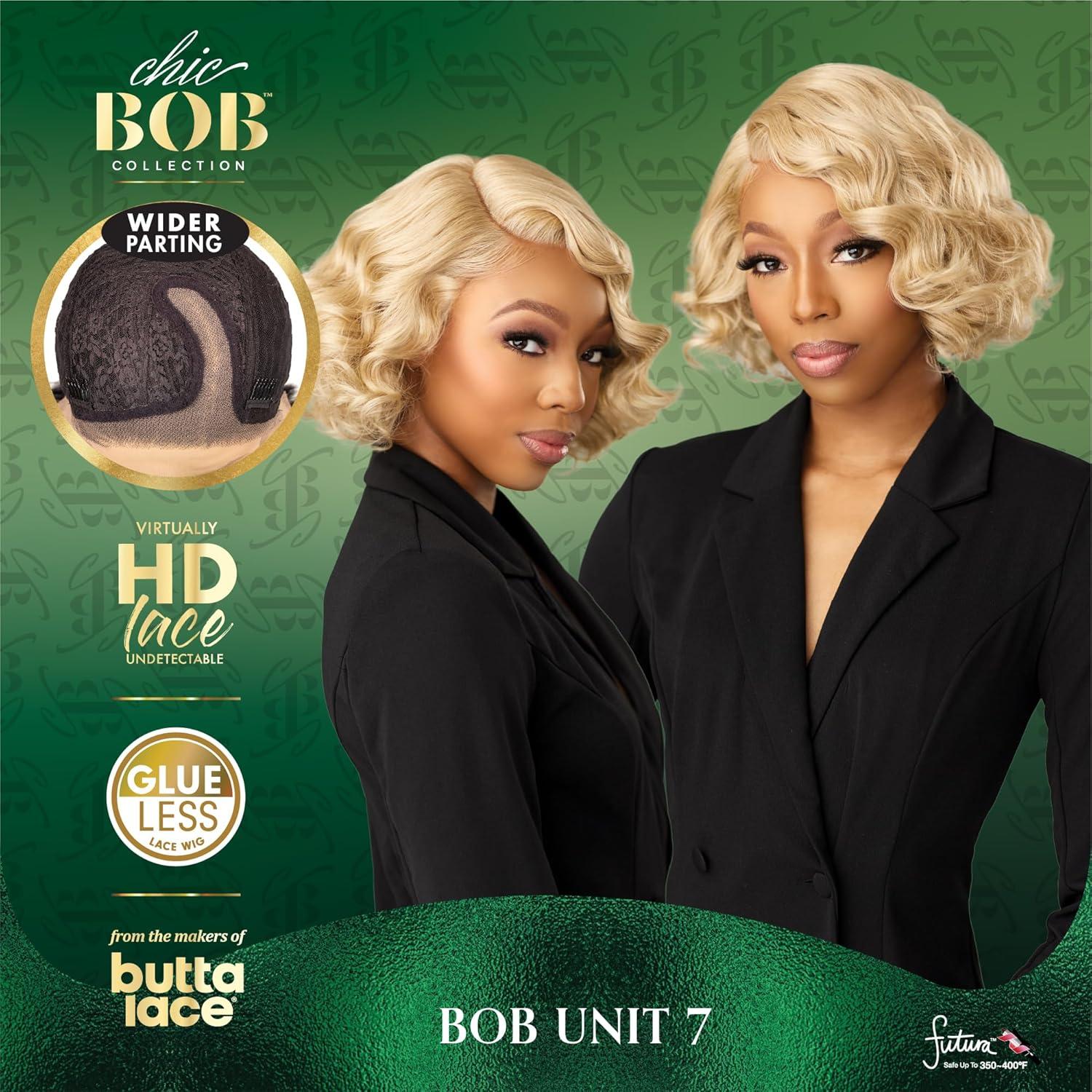 imageSensationnel Chicbob Lace Frontwig Bob Unit 7 Face Framing Glueless Wig Wide 5 Inch Deep Part Synthetic Preplucked Hairline 1 JETBLACKBALAYAGECARAMEL