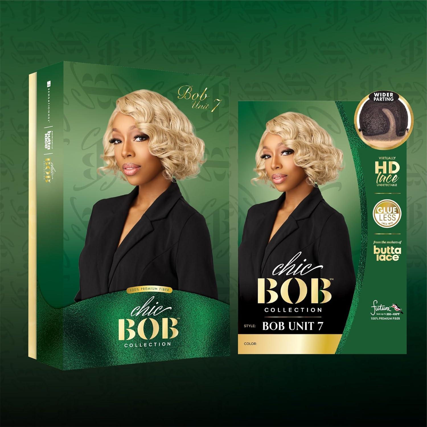 imageSensationnel Chicbob Lace Frontwig Bob Unit 7 Face Framing Glueless Wig Wide 5 Inch Deep Part Synthetic Preplucked Hairline 1 JETBLACKBALAYAGEFIERYRED