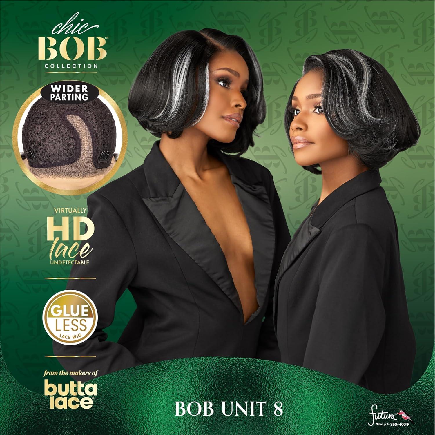 imageSensationnel Chicbob Lace Frontwig Bob Unit 8 Face Framing Glueless Wig Wide 5 Inch Deep Part Synthetic Preplucked Hairline 1 JETBLACKBALAYAGECHOCOLATE