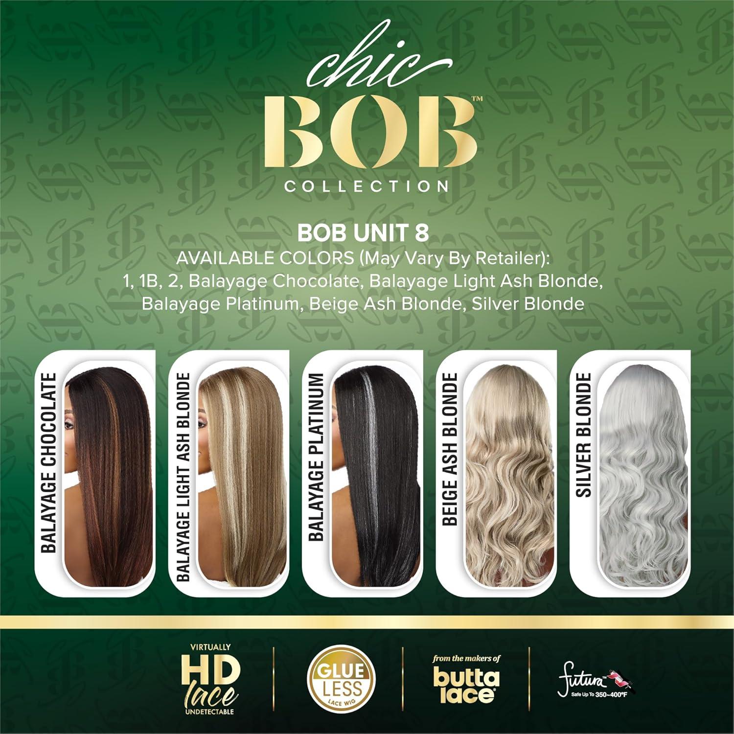 imageSensationnel Chicbob Lace Frontwig Bob Unit 8 Face Framing Glueless Wig Wide 5 Inch Deep Part Synthetic Preplucked Hairline 1 JETBLACKBALAYAGECHOCOLATE