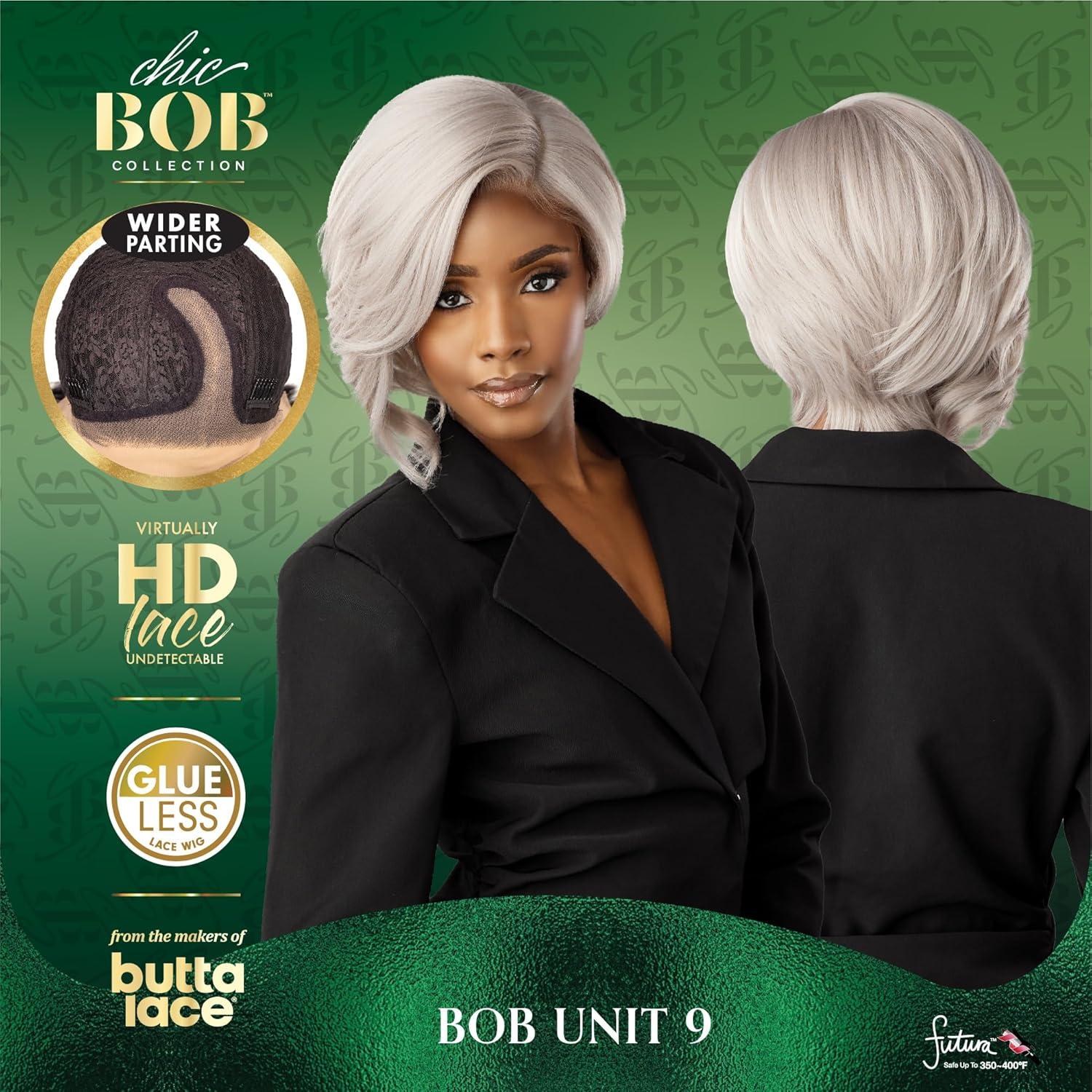 imageSensationnel Chicbob Lace Frontwig Bob Unit 9 Face Framing Glueless Wig Wide 5 Inch Deep Part Synthetic Preplucked Hairline 1 JETBLACK1 JETBLACK