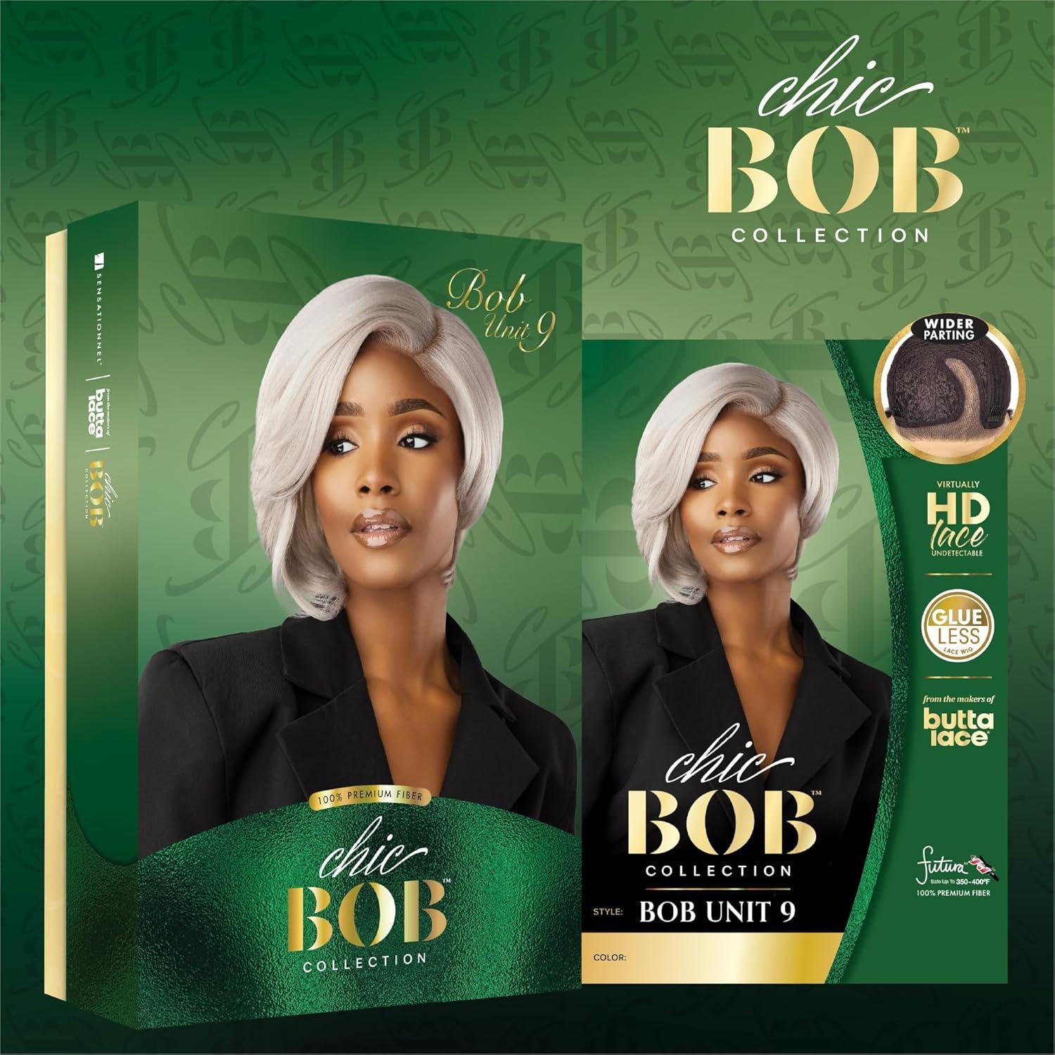 imageSensationnel Chicbob Lace Frontwig Bob Unit 9 Face Framing Glueless Wig Wide 5 Inch Deep Part Synthetic Preplucked Hairline 1 JETBLACKBALAYAGELIGHTASHBLONDE