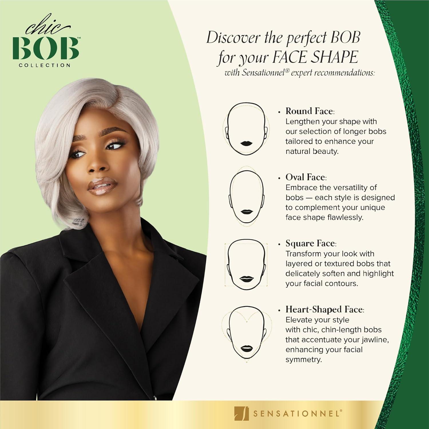 imageSensationnel Chicbob Lace Frontwig Bob Unit 9 Face Framing Glueless Wig Wide 5 Inch Deep Part Synthetic Preplucked Hairline 1 JETBLACKBALAYAGELIGHTASHBLONDE