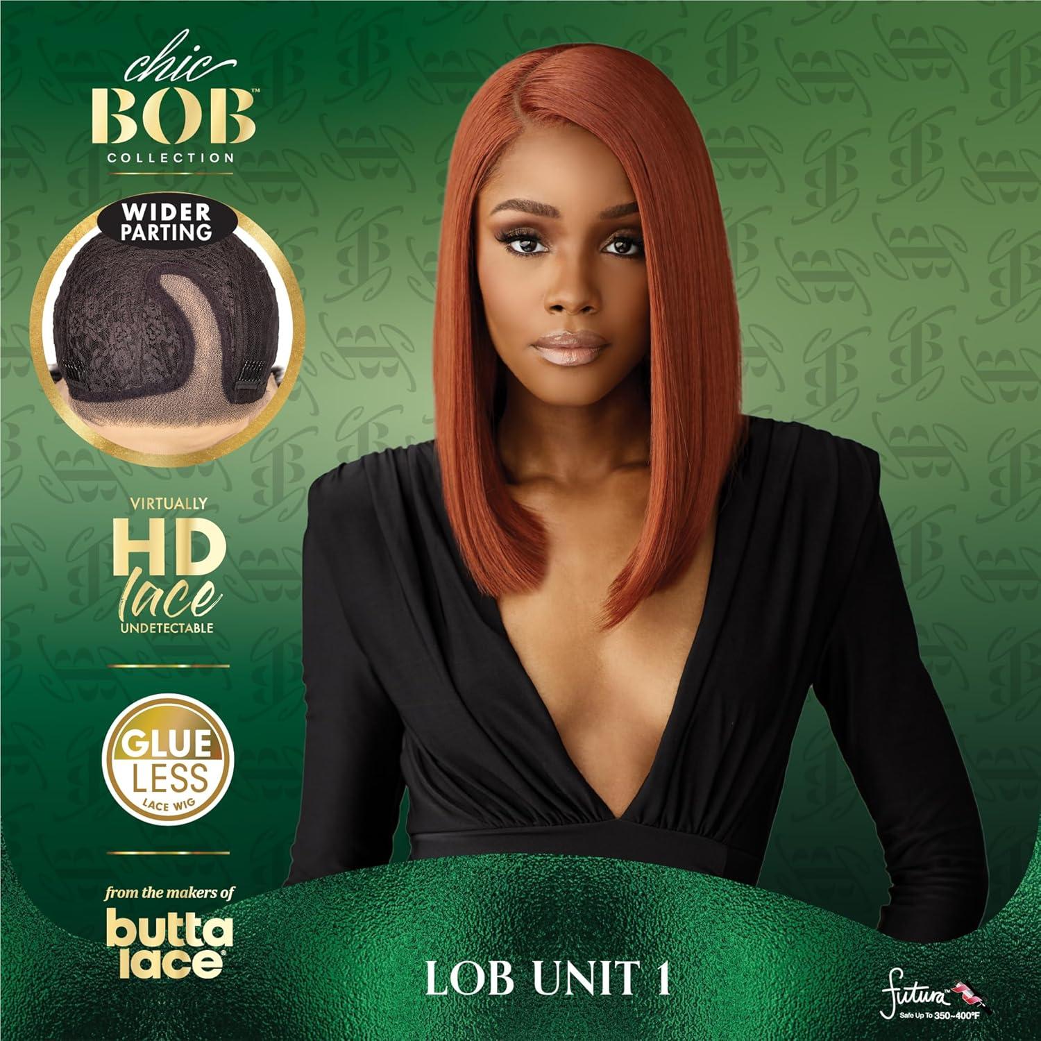 imageSensationnel Chicbob Lace Frontwig Lob Unit 1 Face Framing Glueless Wig Wide 5 Inch Deep Part Synthetic Preplucked Hairline 1B OFFBLACKBEIGEBLONDE