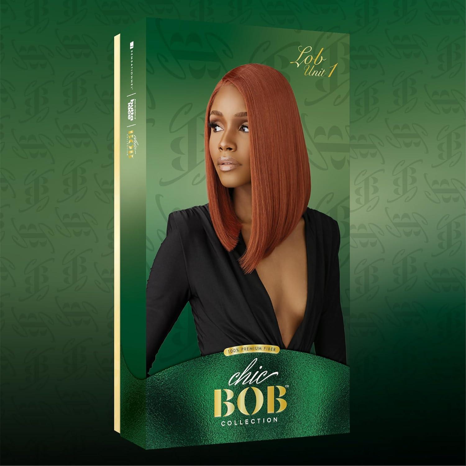 imageSensationnel Chicbob Lace Frontwig Lob Unit 1 Face Framing Glueless Wig Wide 5 Inch Deep Part Synthetic Preplucked Hairline 1B OFFBLACKBEIGEBLONDE