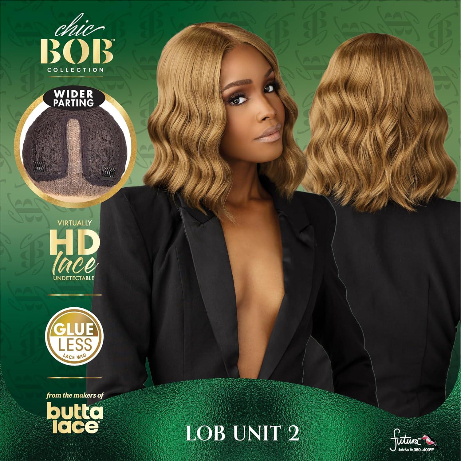 imageSensationnel Chicbob Lace Frontwig Lob Unit 2 Face Framing Glueless Wig Wide 5 Inch Deep Part Synthetic Preplucked Hairline LIGHTASHBROWNBEIGEBLONDE