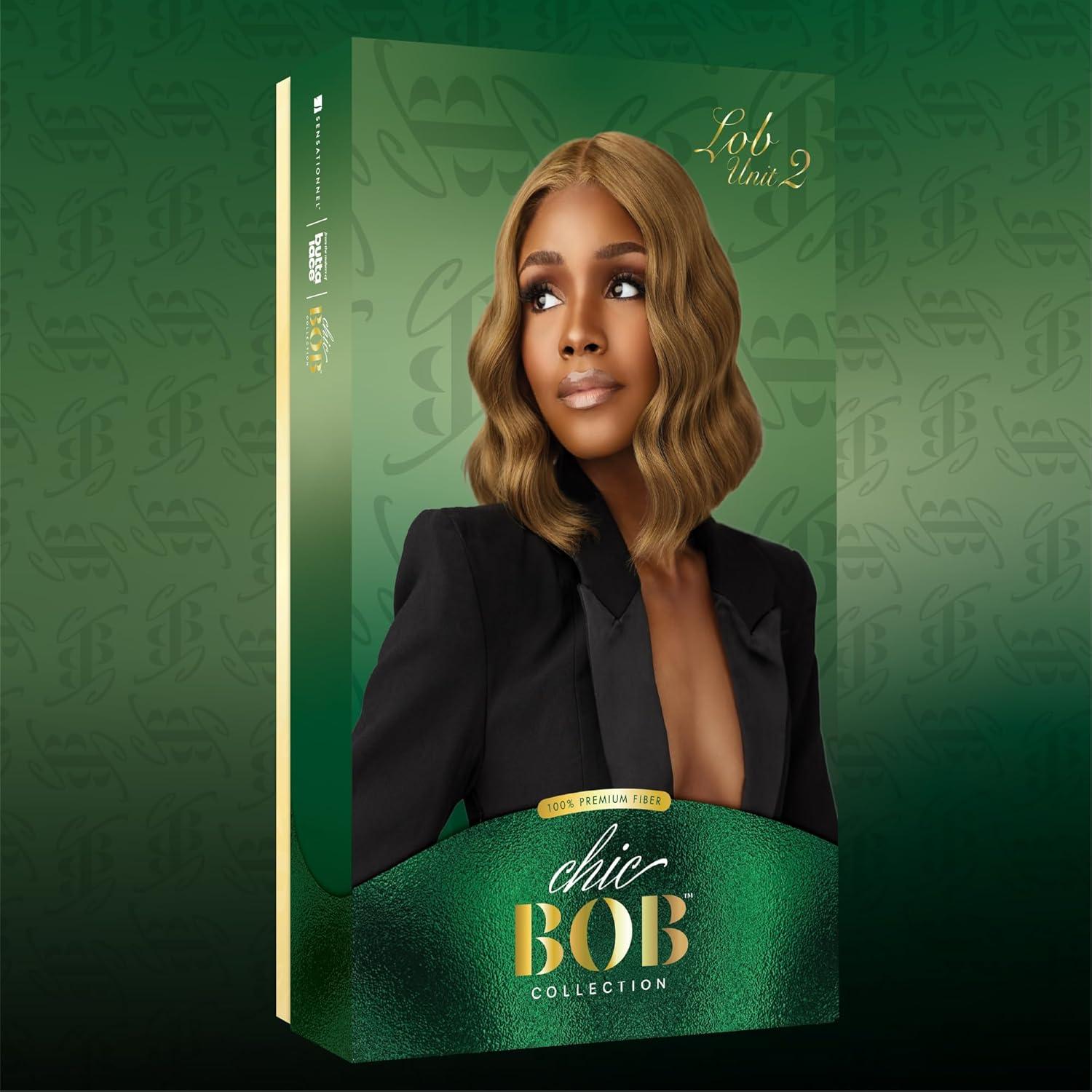 imageSensationnel Chicbob Lace Frontwig Lob Unit 2 Face Framing Glueless Wig Wide 5 Inch Deep Part Synthetic Preplucked Hairline LIGHTASHBROWNCARAMELBLONDE