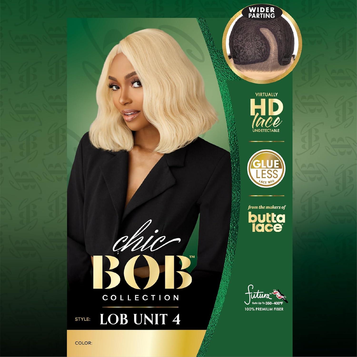 imageSensationnel Chicbob Lace Frontwig Lob Unit 4 Face Framing Glueless Wig Wide 5 Inch Deep Part Synthetic Preplucked Hairline 1 JETBLACKDUSTYBLONDE