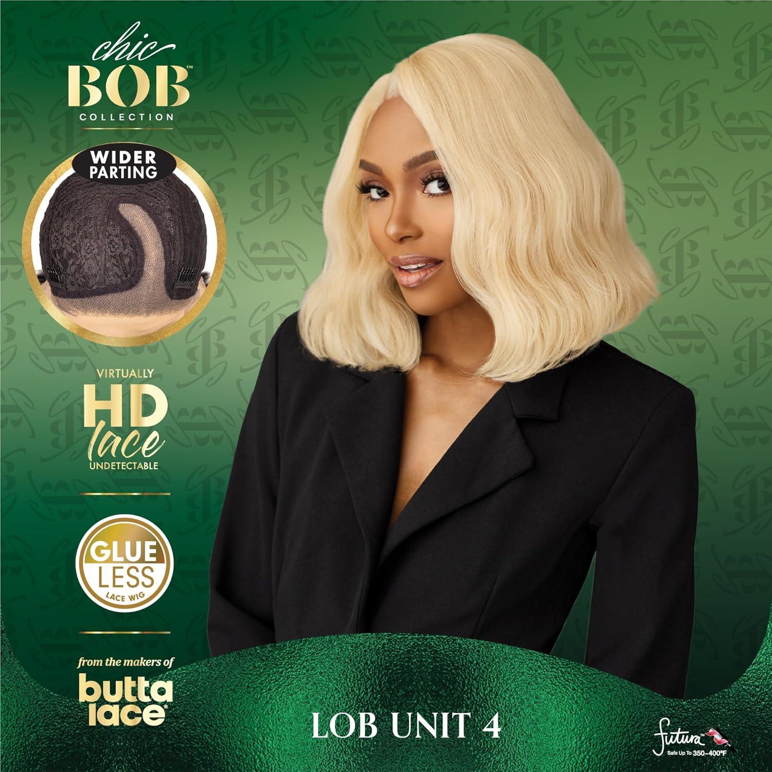 imageSensationnel Chicbob Lace Frontwig Lob Unit 4 Face Framing Glueless Wig Wide 5 Inch Deep Part Synthetic Preplucked Hairline 1 JETBLACKDUSTYBLONDE