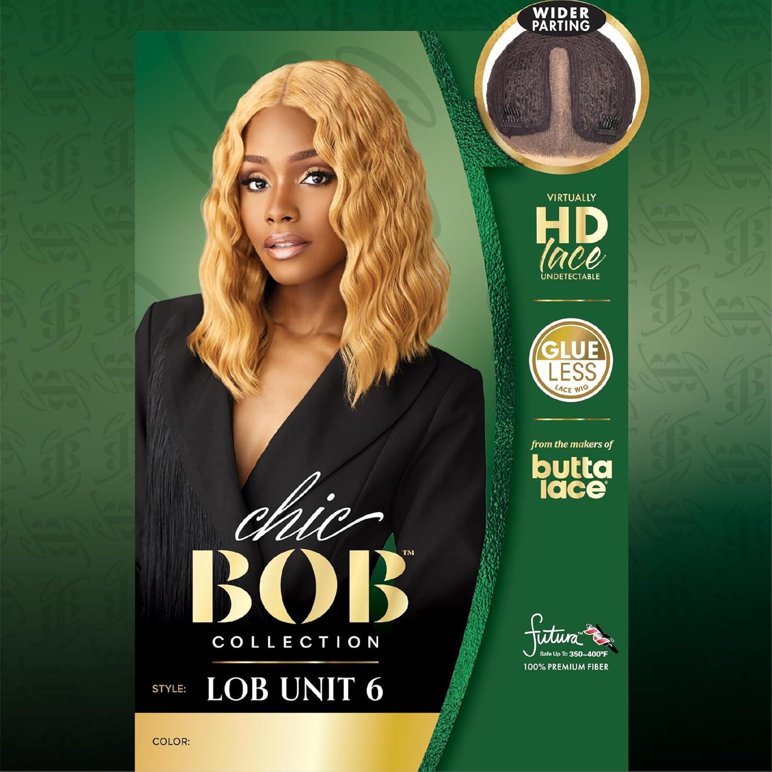 imageSensationnel Chicbob Lace Frontwig Lob Unit 6 Face Framing Glueless Wig Wide 5 Inch Deep Part Synthetic Preplucked Hairline 1 JETBLACKSMOKYLAVENDER