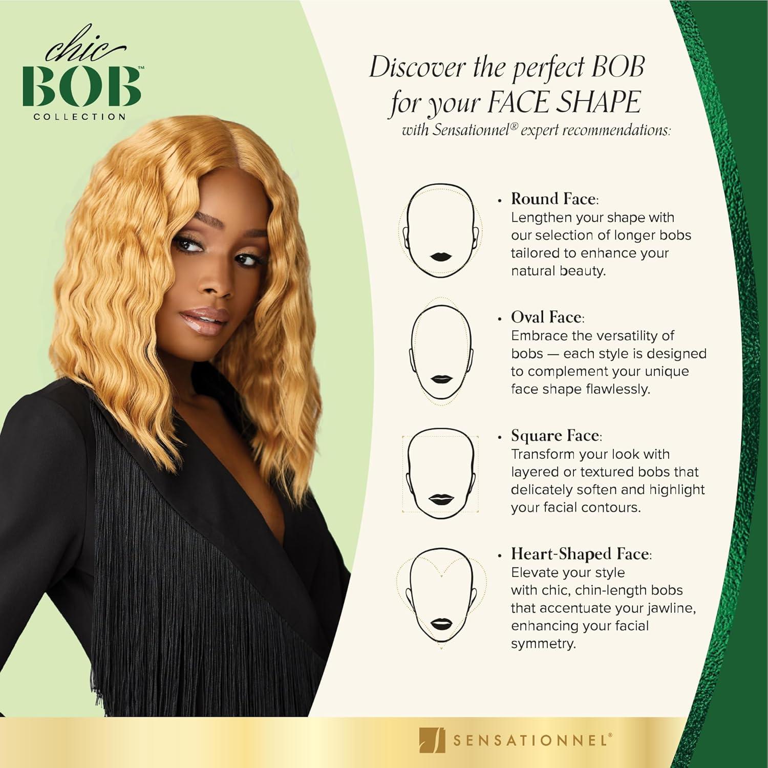 imageSensationnel Chicbob Lace Frontwig Lob Unit 6 Face Framing Glueless Wig Wide 5 Inch Deep Part Synthetic Preplucked Hairline 1 JETBLACKSMOKYLAVENDER