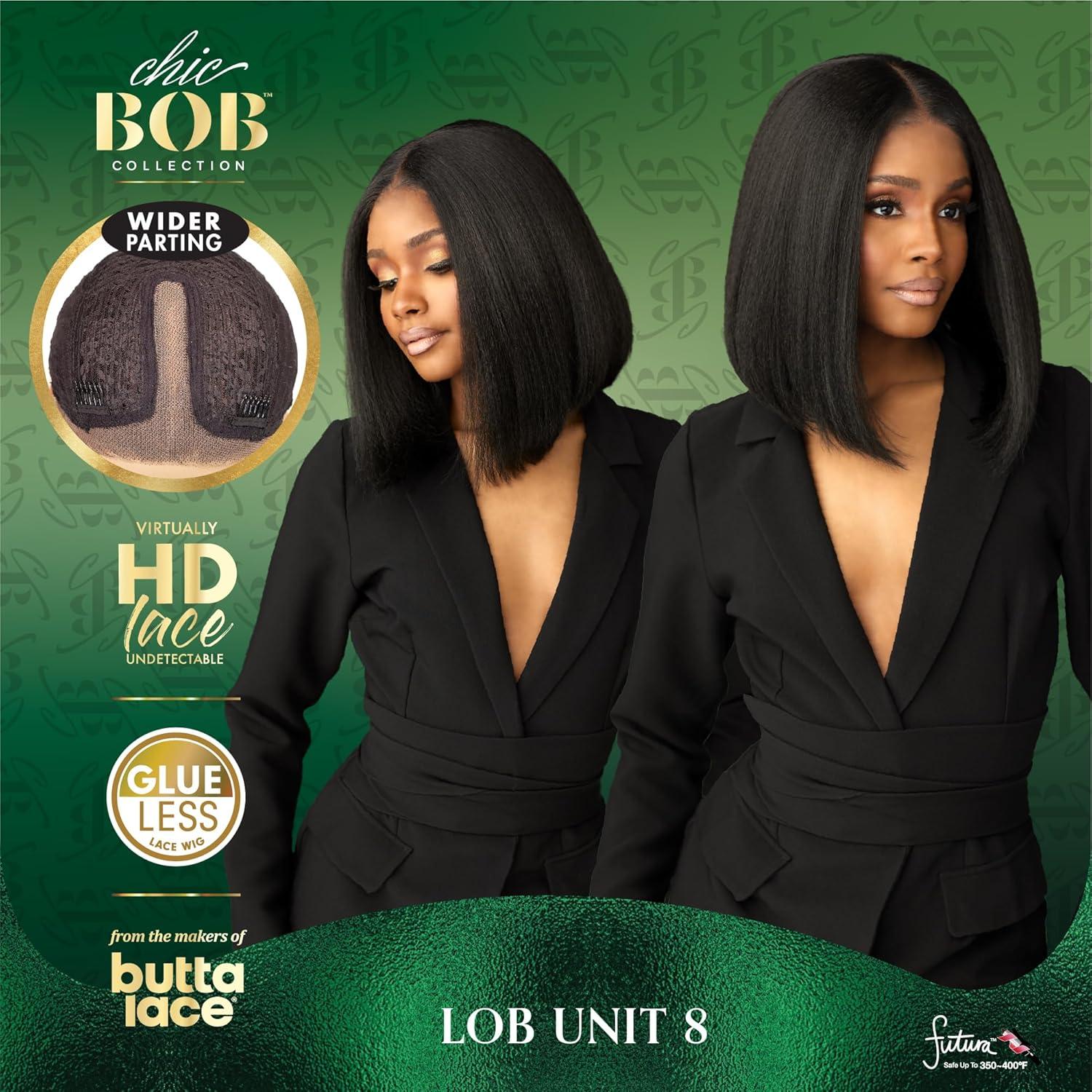 imageSensationnel Chicbob Lace Frontwig Lob Unit 8 Face Framing Glueless Wig Wide 5 Inch Deep Part Synthetic Preplucked Hairline 1 JETBLACK2 DARKBROWN