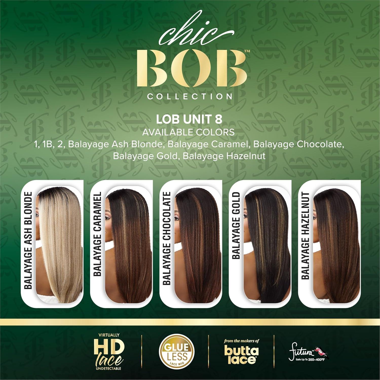 imageSensationnel Chicbob Lace Frontwig Lob Unit 8 Face Framing Glueless Wig Wide 5 Inch Deep Part Synthetic Preplucked Hairline 1 JETBLACKBALAYAGEASHBLONDE