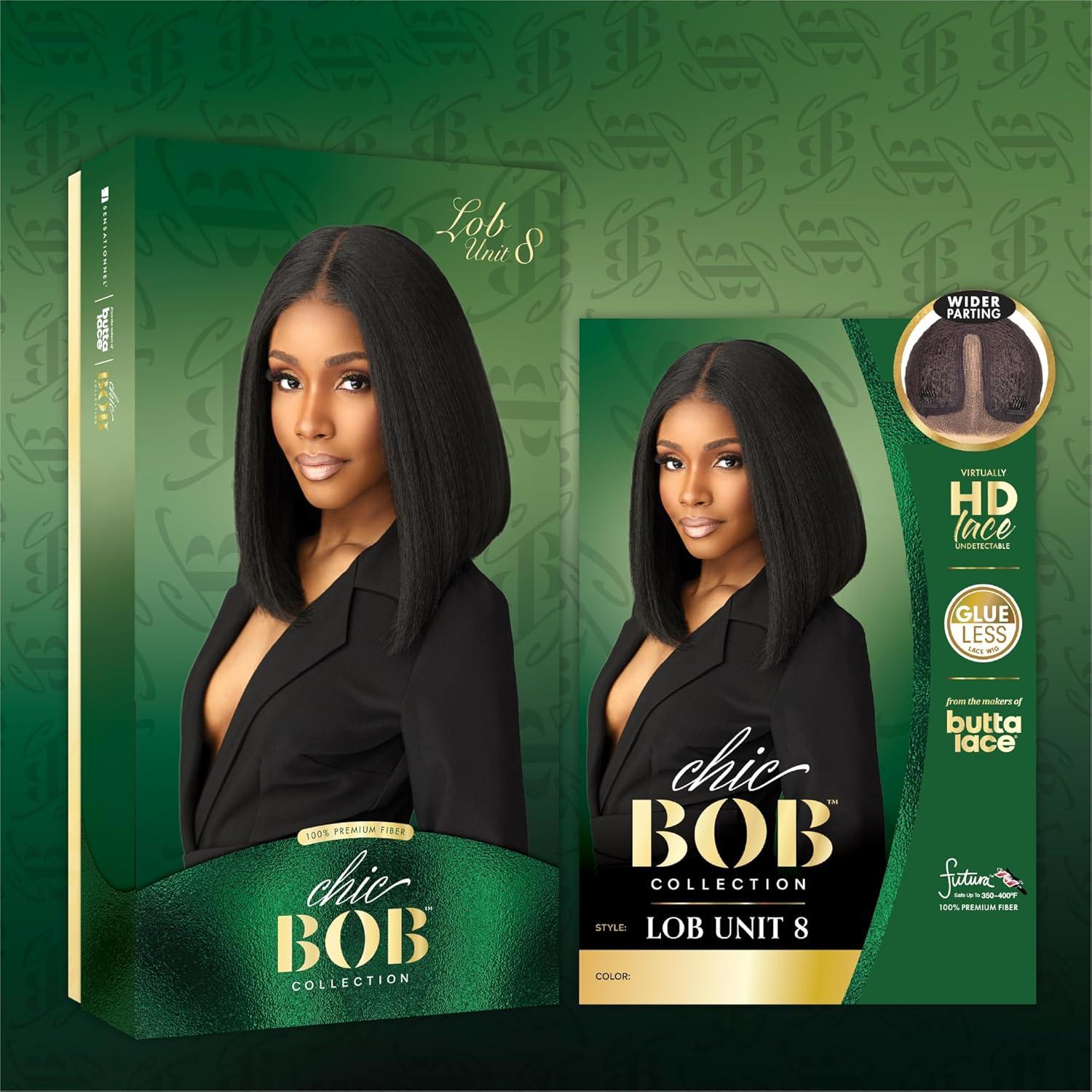 imageSensationnel Chicbob Lace Frontwig Lob Unit 8 Face Framing Glueless Wig Wide 5 Inch Deep Part Synthetic Preplucked Hairline 1 JETBLACKBALAYAGEGOLD