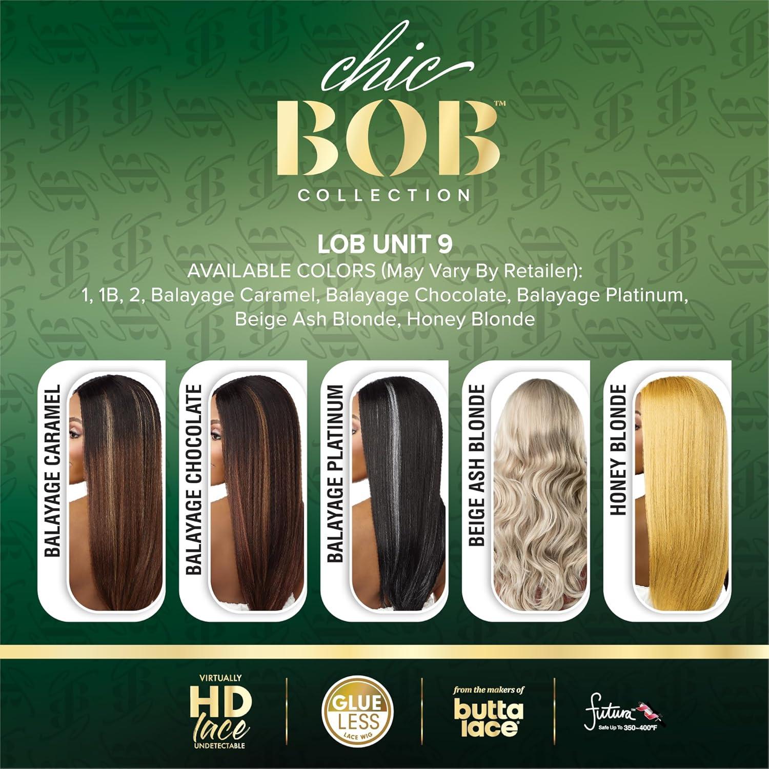 imageSensationnel Chicbob Lace Frontwig Lob Unit 9 Face Framing Glueless Wig Wide 5 Inch Deep Part Synthetic Preplucked Hairline 1 JETBLACK2 DARKBROWN