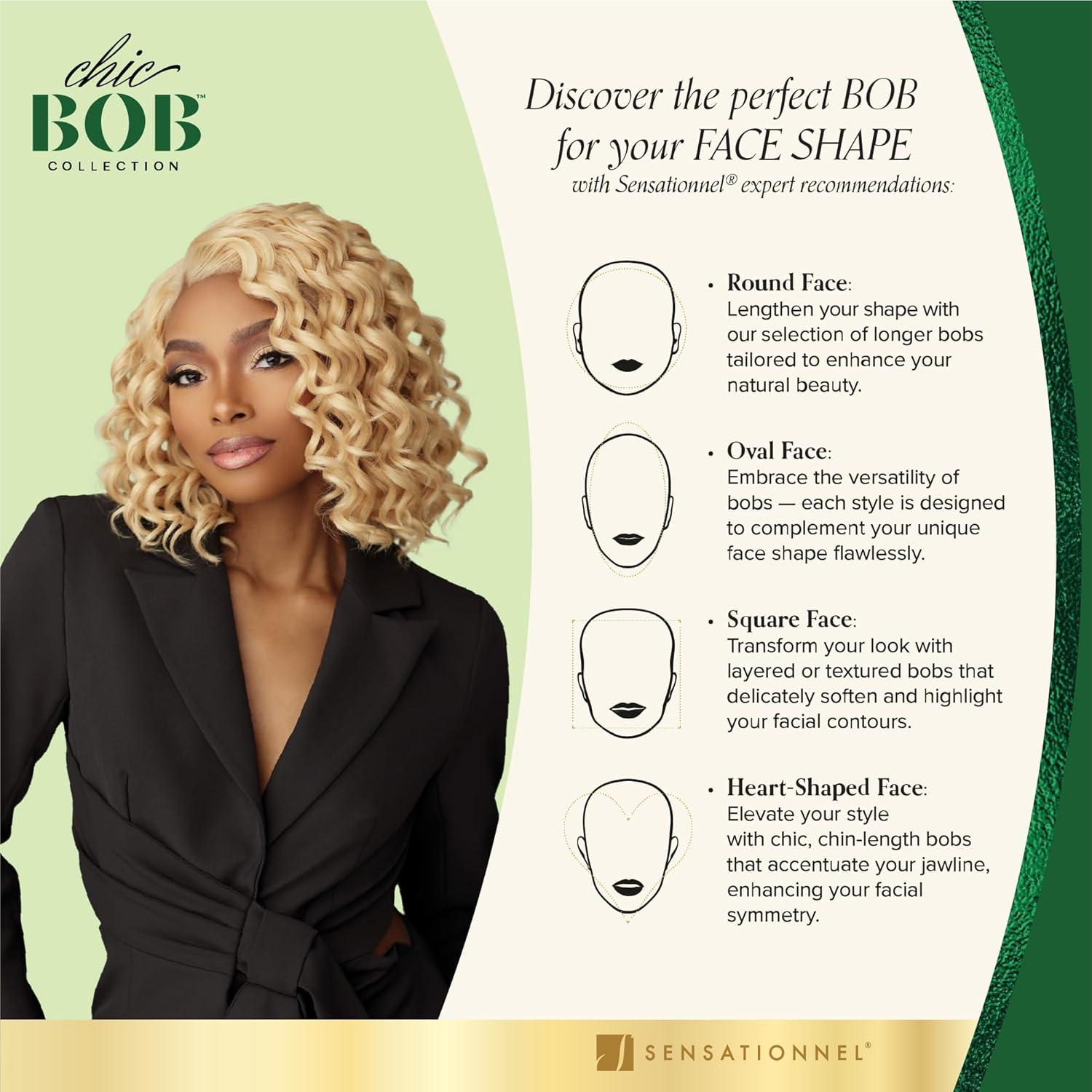 imageSensationnel Chicbob Lace Frontwig Lob Unit 9 Face Framing Glueless Wig Wide 5 Inch Deep Part Synthetic Preplucked Hairline 1 JETBLACK2 DARKBROWN